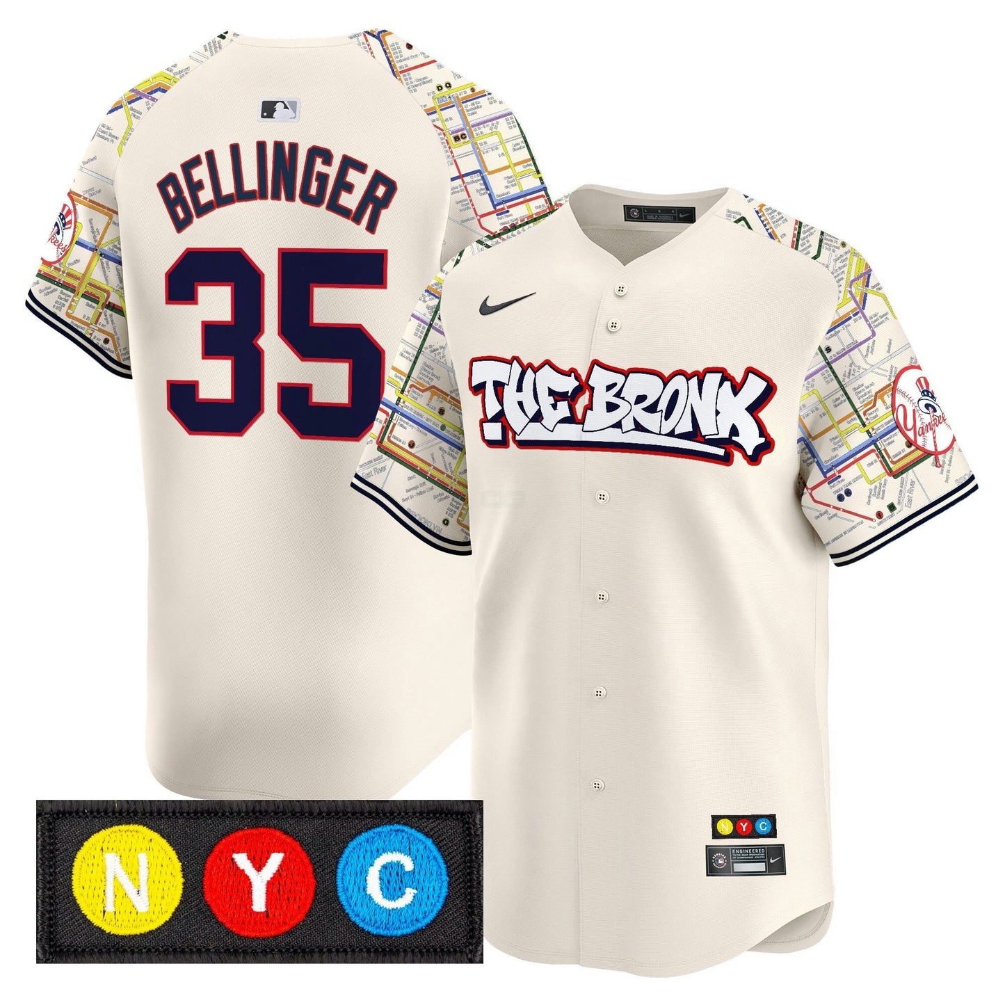 Camisa MLB Men’s New York The Bronx Subway Style Vapor Premier Limited Jersey – Stitched