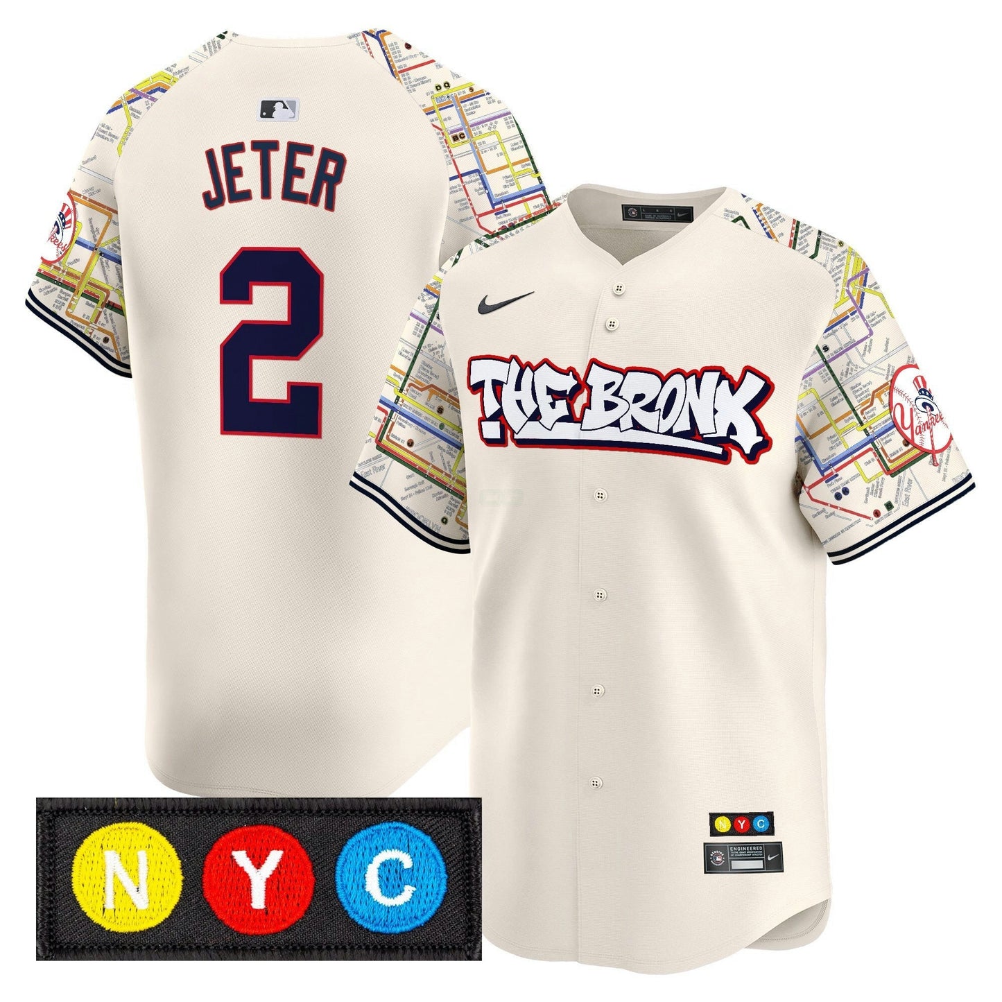Camisa MLB Men’s New York The Bronx Subway Style Vapor Premier Limited Jersey – Stitched