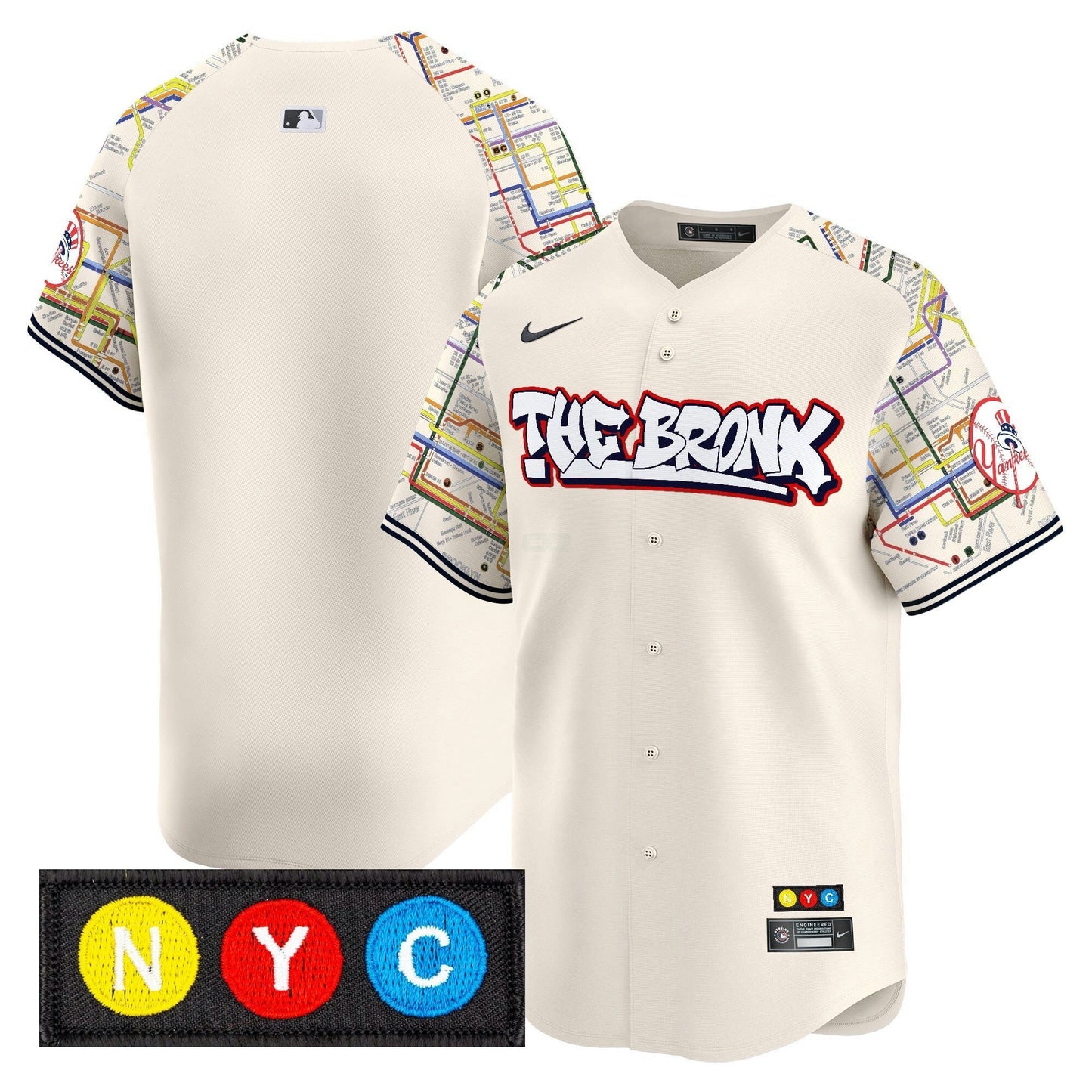 Camisa MLB Men’s New York The Bronx Subway Style Vapor Premier Limited Jersey – Stitched