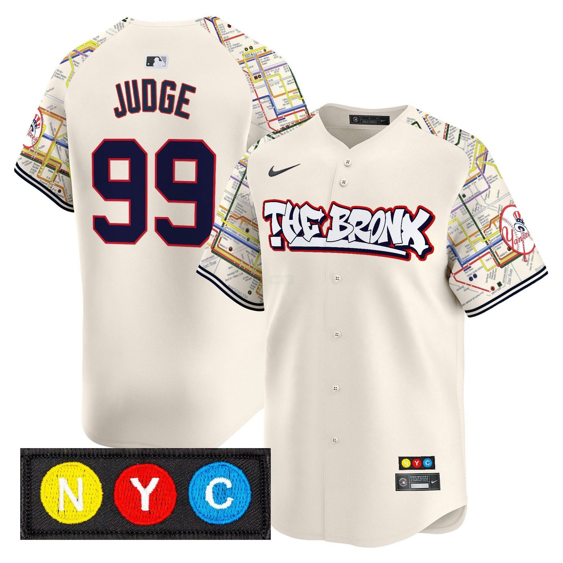 Camisa MLB Men’s New York The Bronx Subway Style Vapor Premier Limited Jersey – Stitched