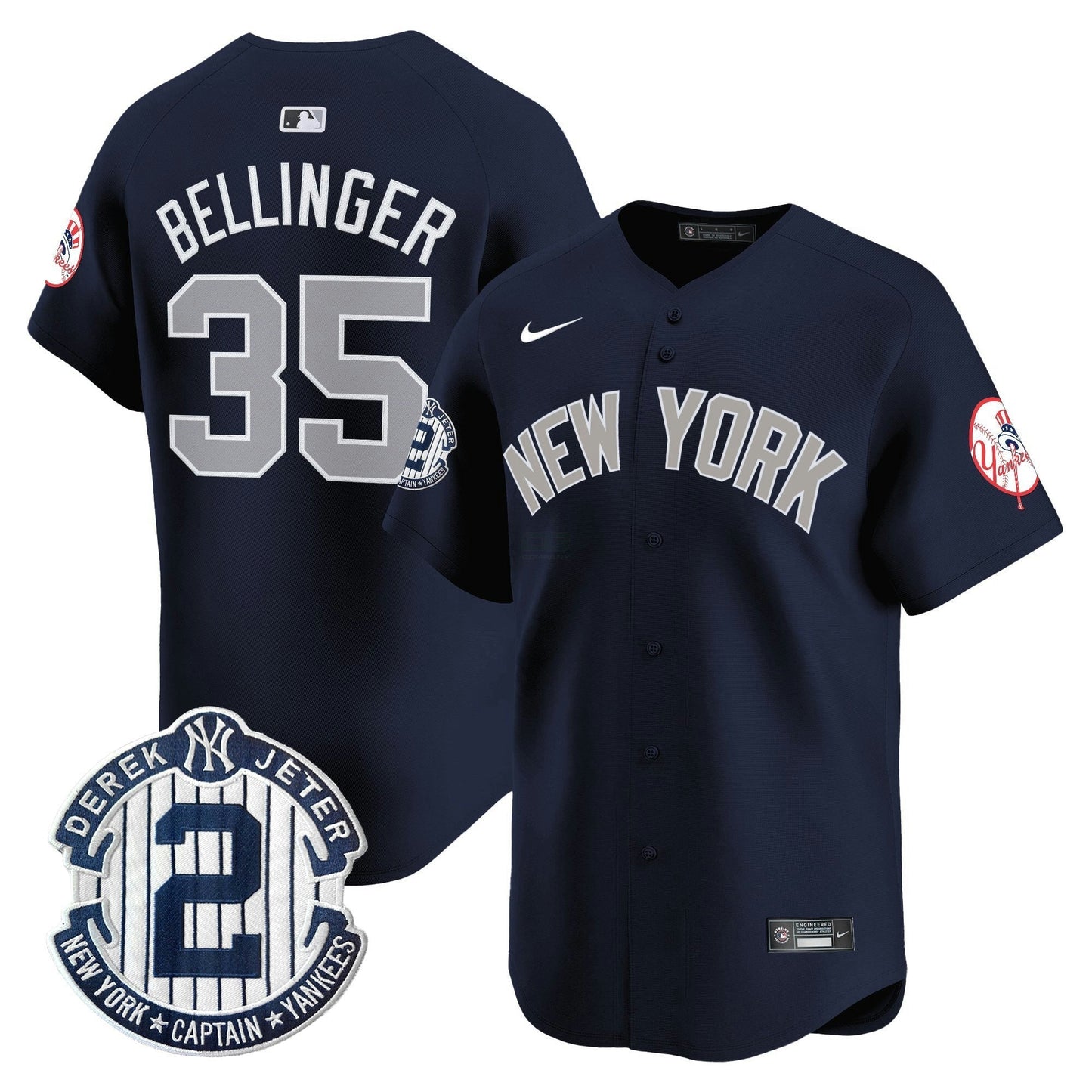 Camisa MLB Men’s New York Throwback Vapor Premier Limited Jersey – Derek Jeter Patch