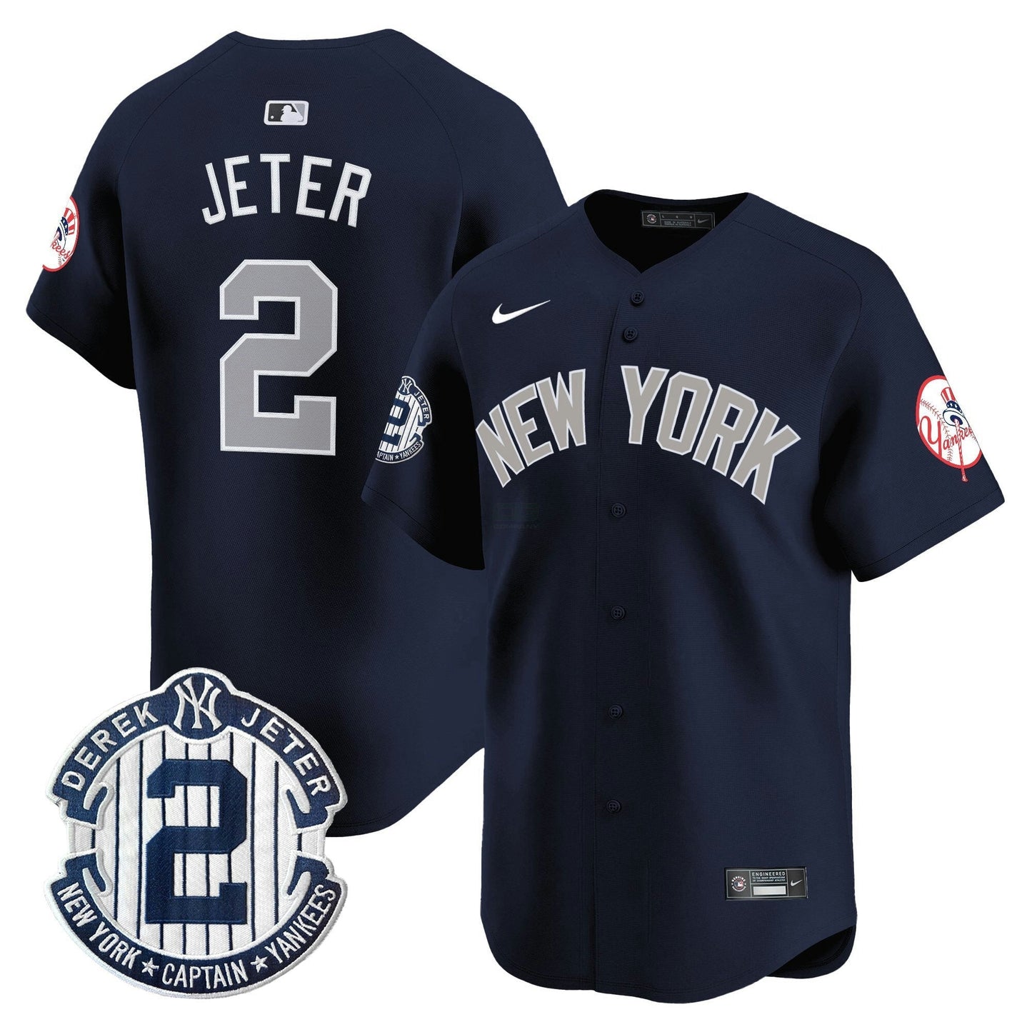 Camisa MLB Men’s New York Throwback Vapor Premier Limited Jersey – Derek Jeter Patch