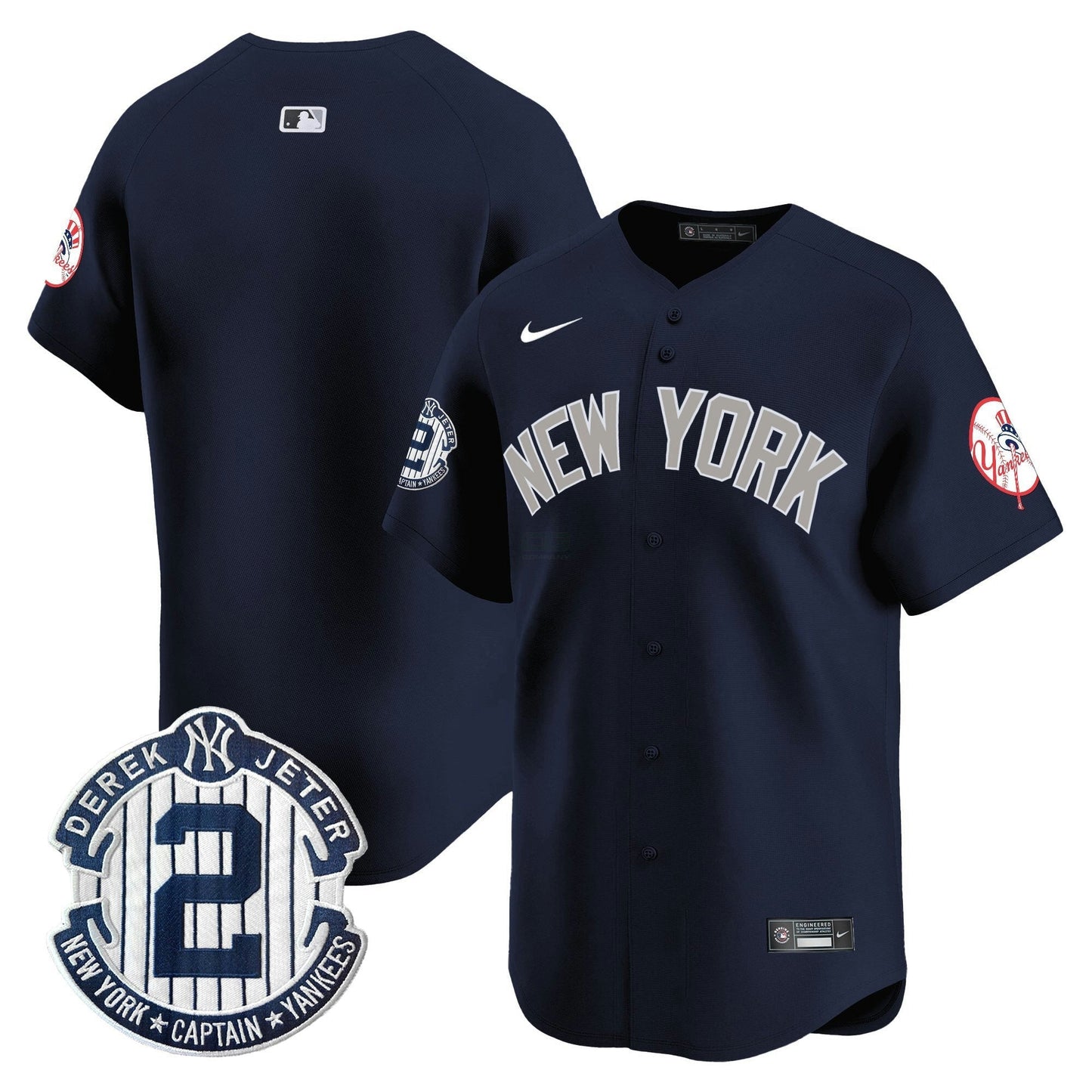 Camisa MLB Men’s New York Throwback Vapor Premier Limited Jersey – Derek Jeter Patch