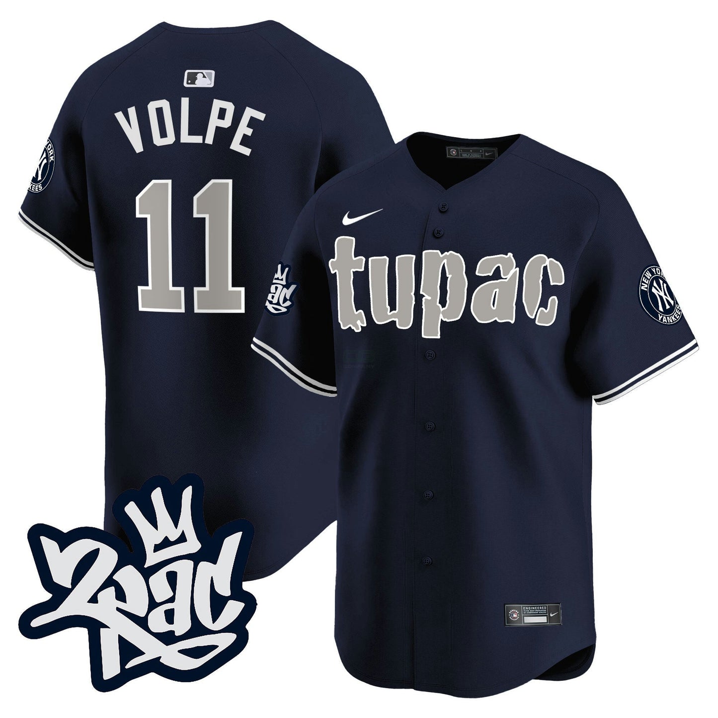 Camisa MLB Men’s New York Tupac Shakur Vapor Premier Limited Jersey
