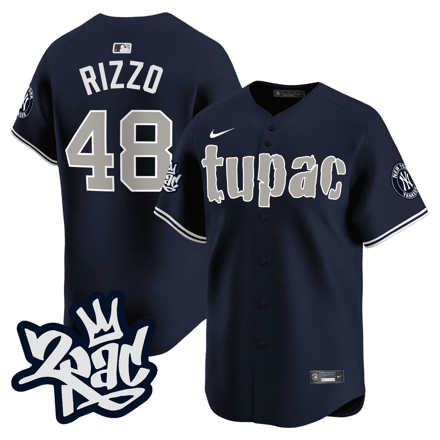 Camisa MLB Men’s New York Tupac Shakur Vapor Premier Limited Jersey