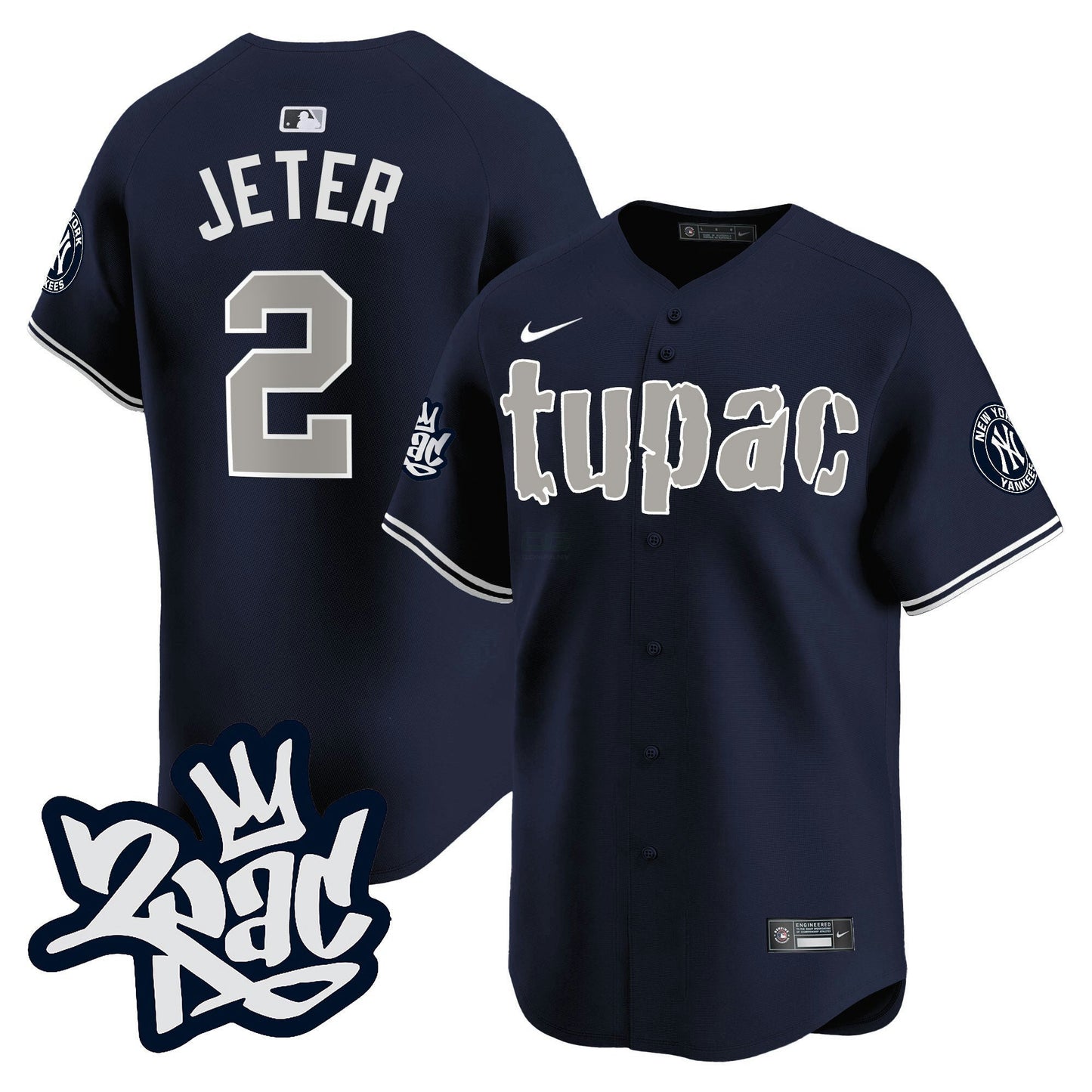 Camisa MLB Men’s New York Tupac Shakur Vapor Premier Limited Jersey