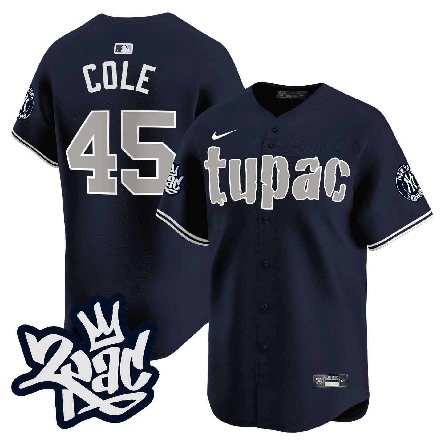 Camisa MLB Men’s New York Tupac Shakur Vapor Premier Limited Jersey