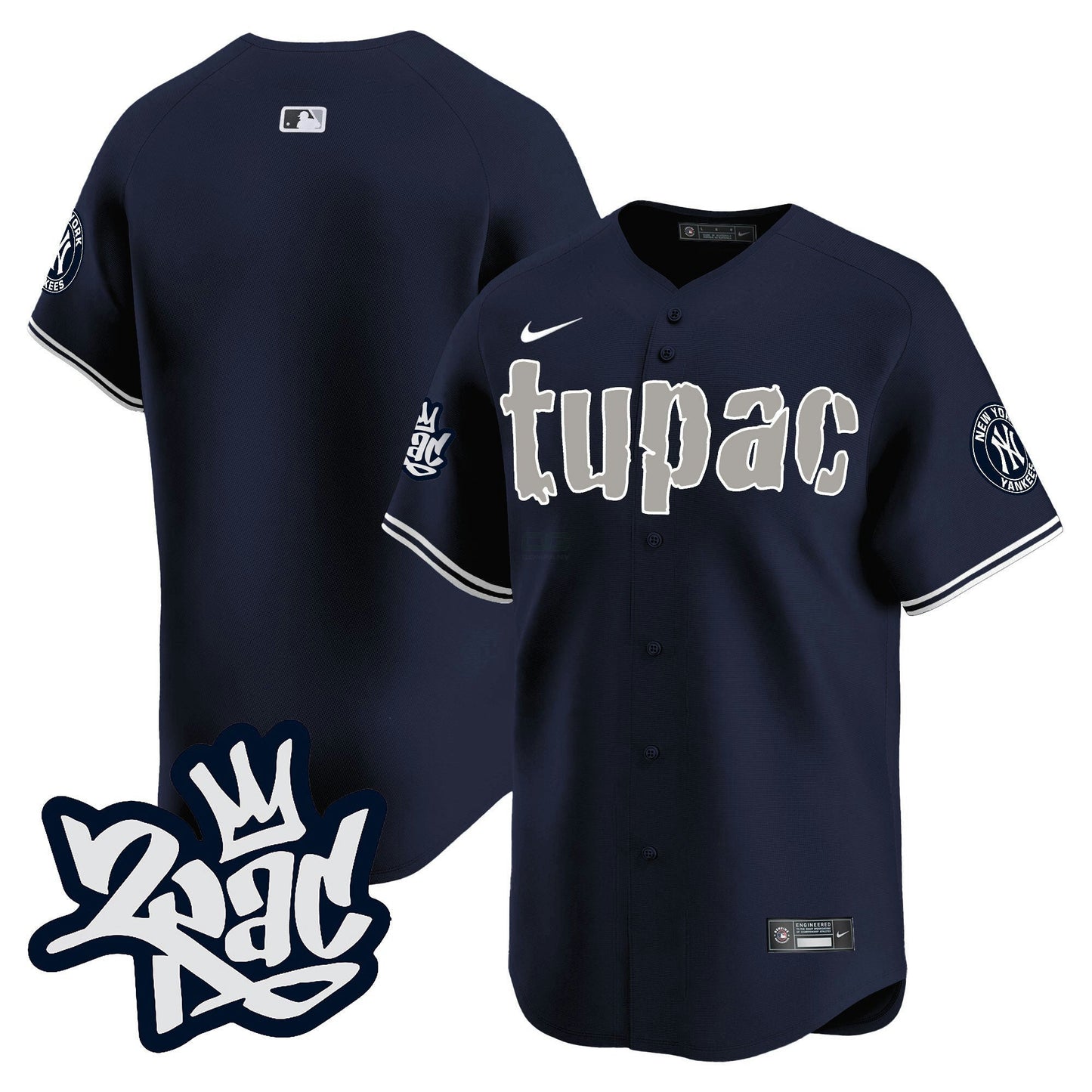 Camisa MLB Men’s New York Tupac Shakur Vapor Premier Limited Jersey