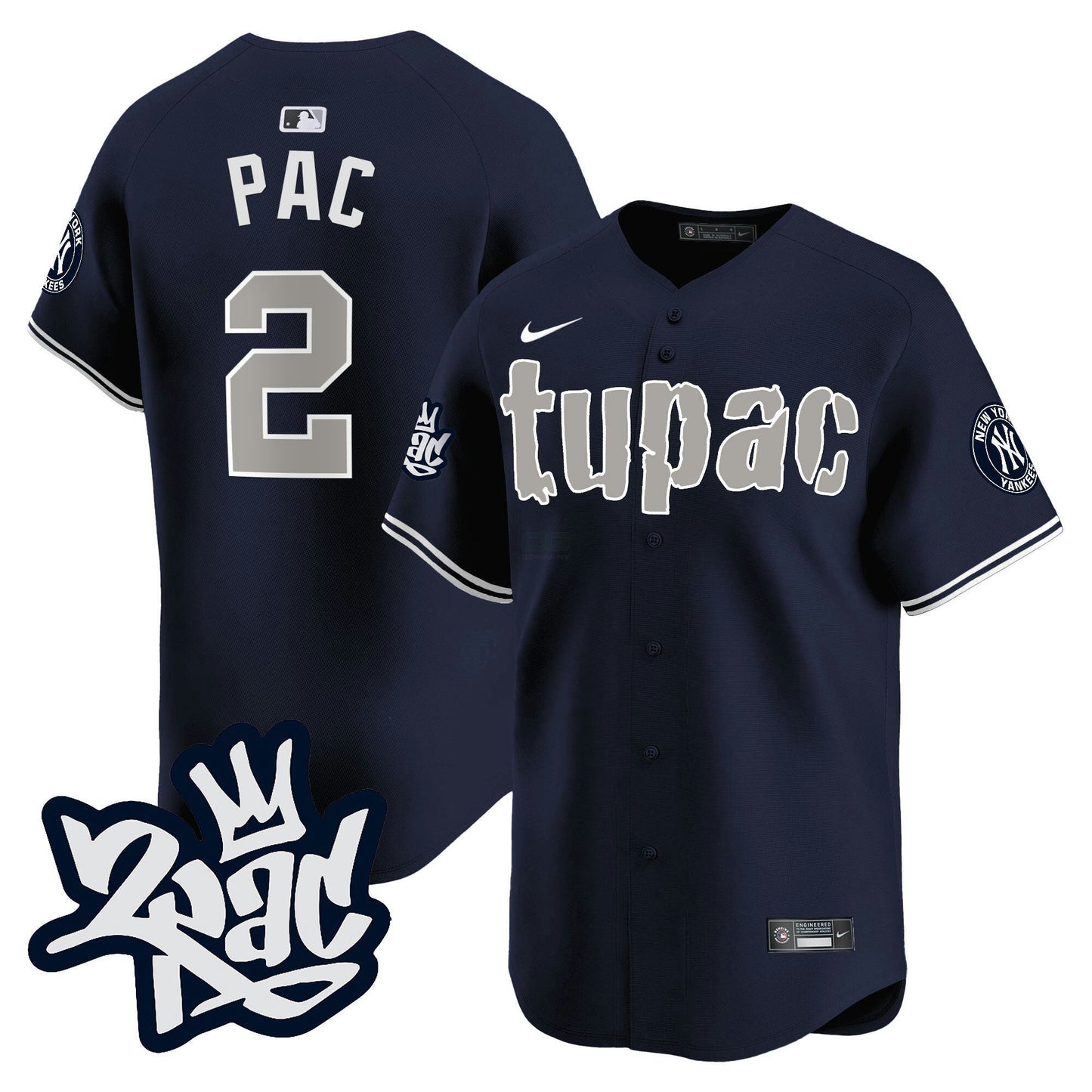 Camisa MLB Men’s New York Tupac Shakur Vapor Premier Limited Jersey