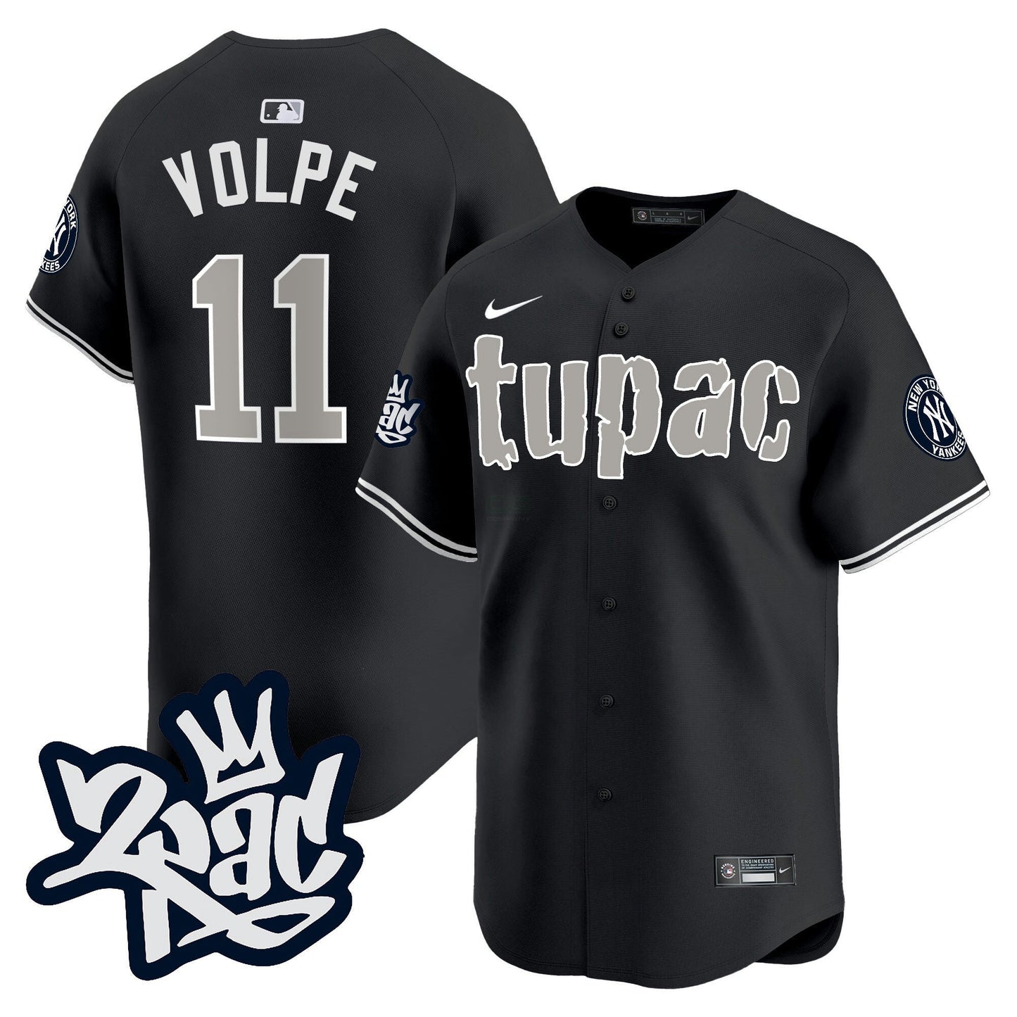 Camisa MLB Men’s New York Tupac Shakur Vapor Premier Limited Jersey