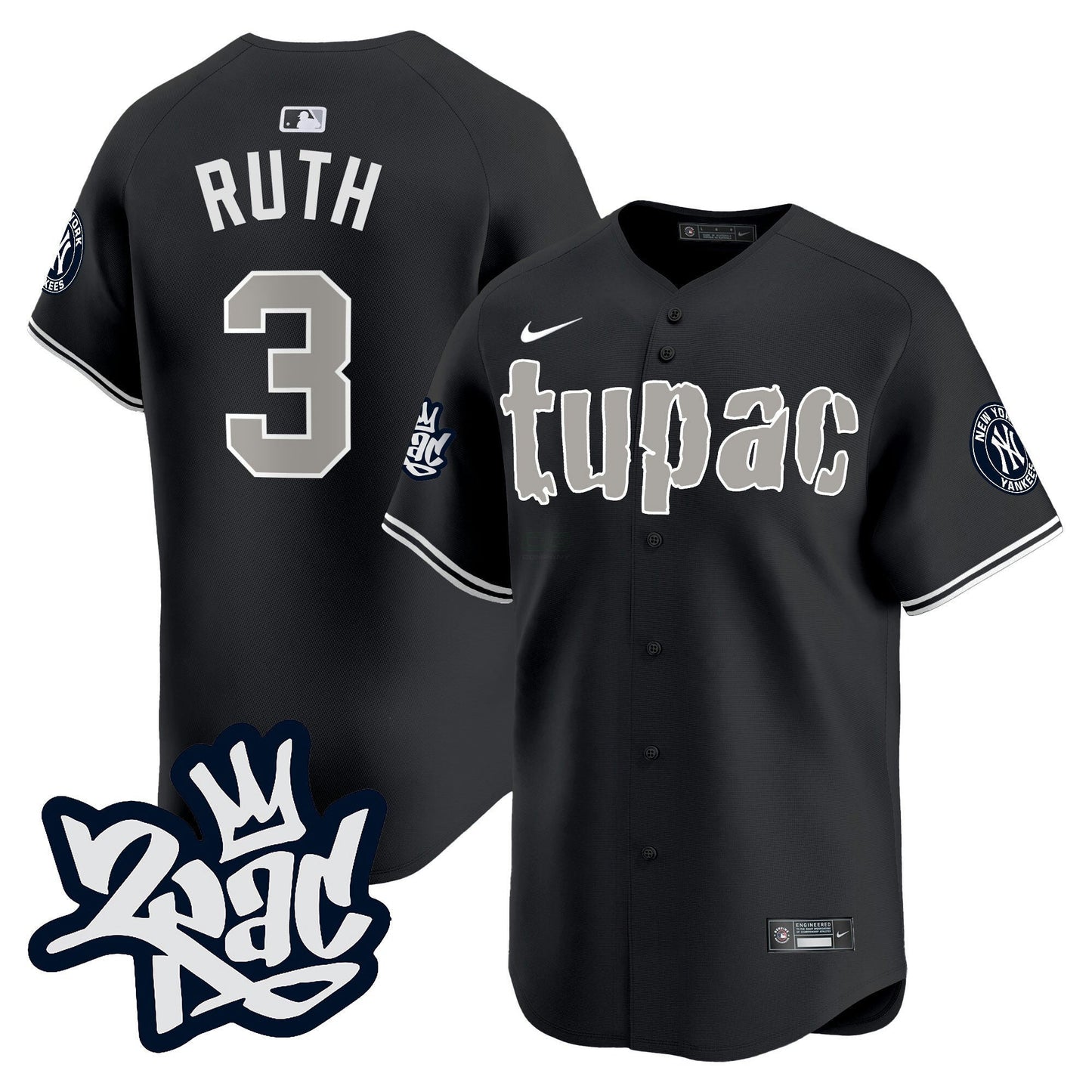 Camisa MLB Men’s New York Tupac Shakur Vapor Premier Limited Jersey