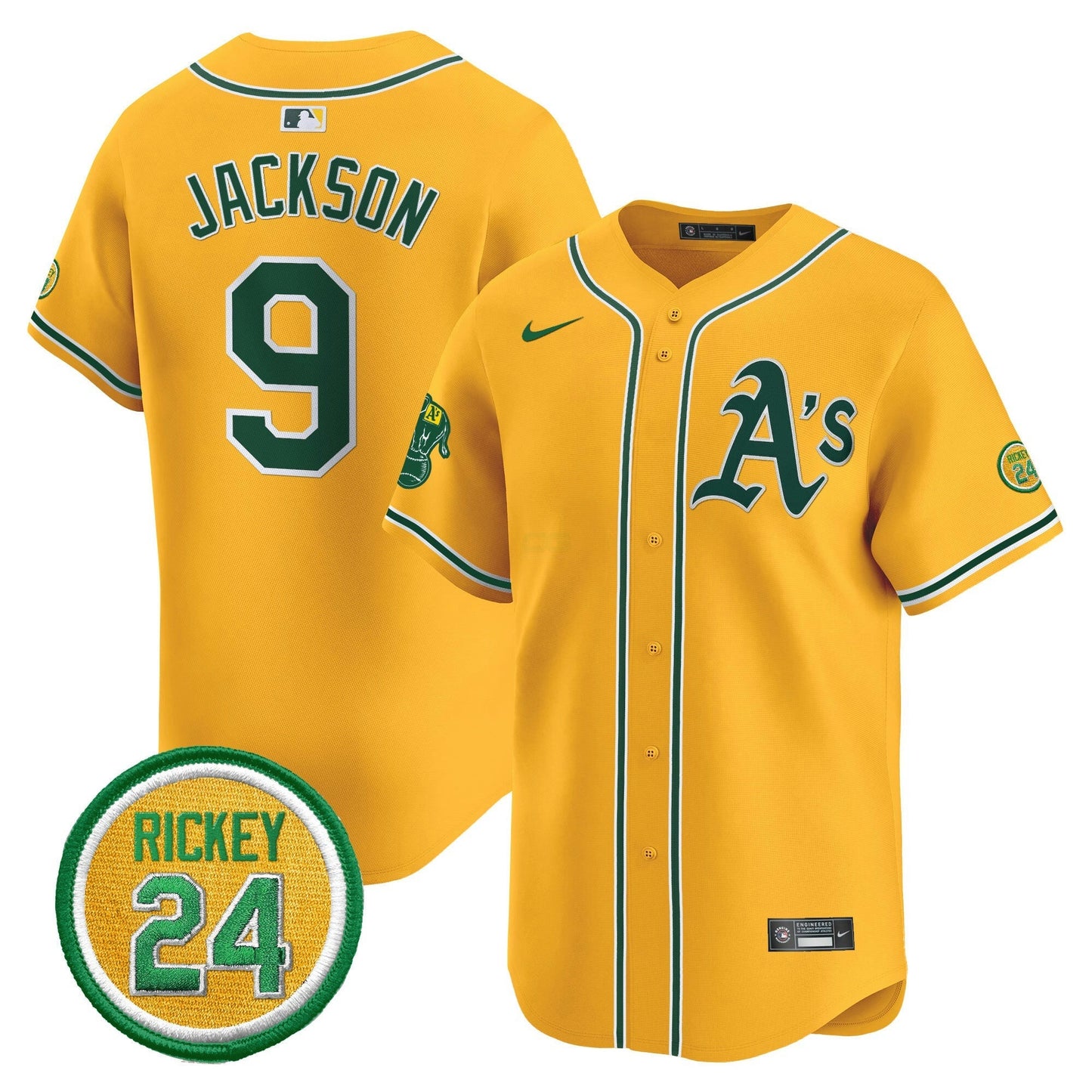 Camisa MLB Men’s Oakland Rickey Henderson Patch Vapor Premier Limited Jersey
