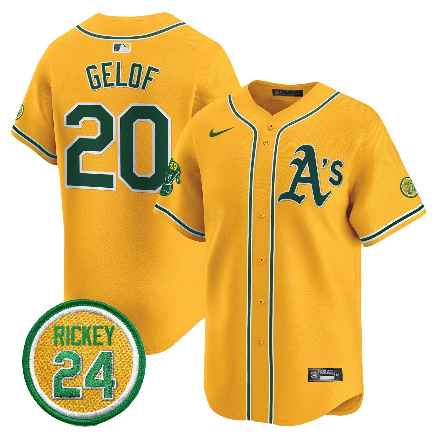 Camisa MLB Men’s Oakland Rickey Henderson Patch Vapor Premier Limited Jersey