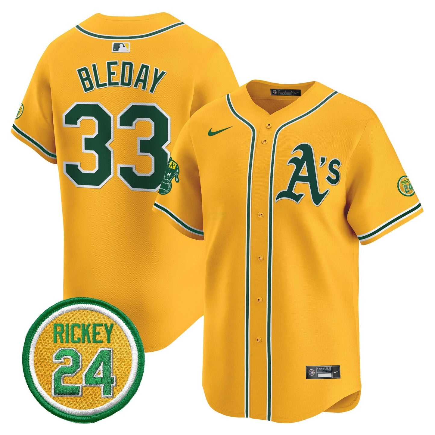 Camisa MLB Men’s Oakland Rickey Henderson Patch Vapor Premier Limited Jersey