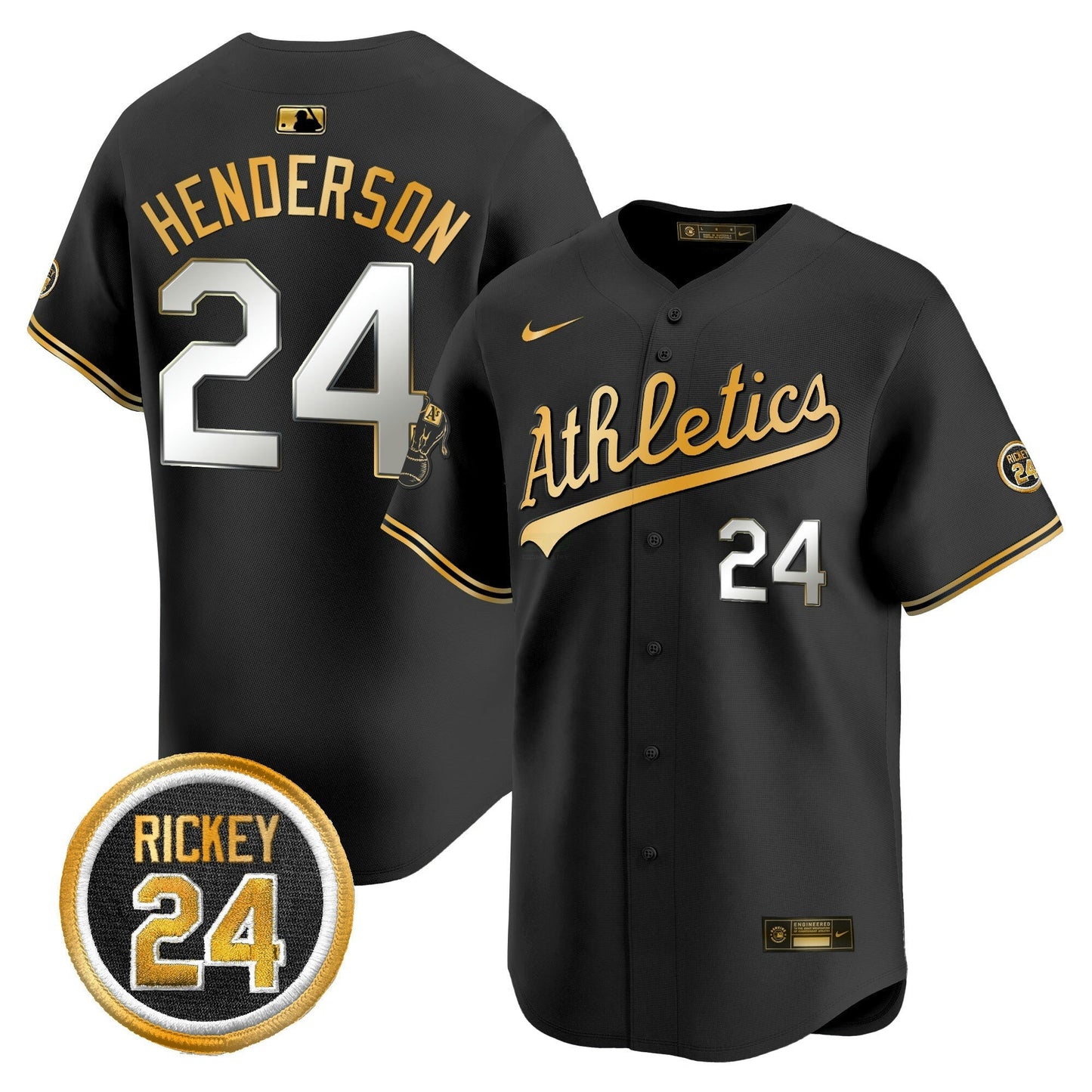 Camisa MLB Men’s Oakland Rickey Henderson Patch Vapor Premier Limited Jersey