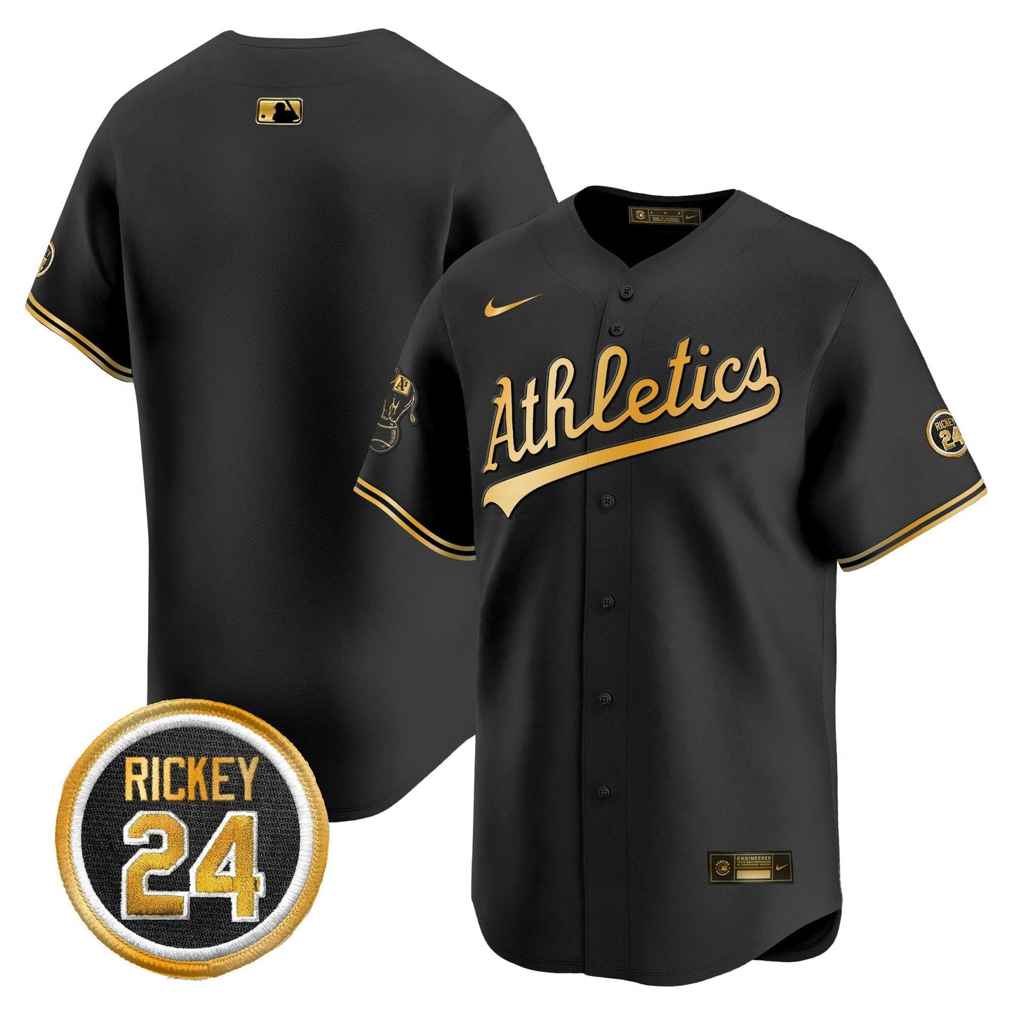 Camisa MLB Men’s Oakland Rickey Henderson Patch Vapor Premier Limited Jersey