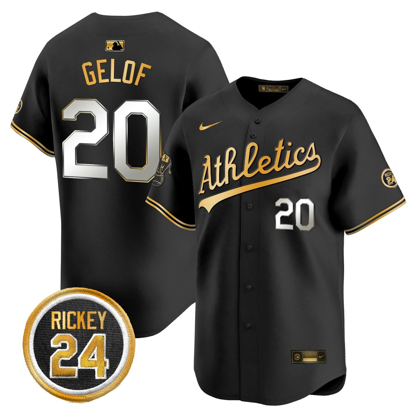 Camisa MLB Men’s Oakland Rickey Henderson Patch Vapor Premier Limited Jersey