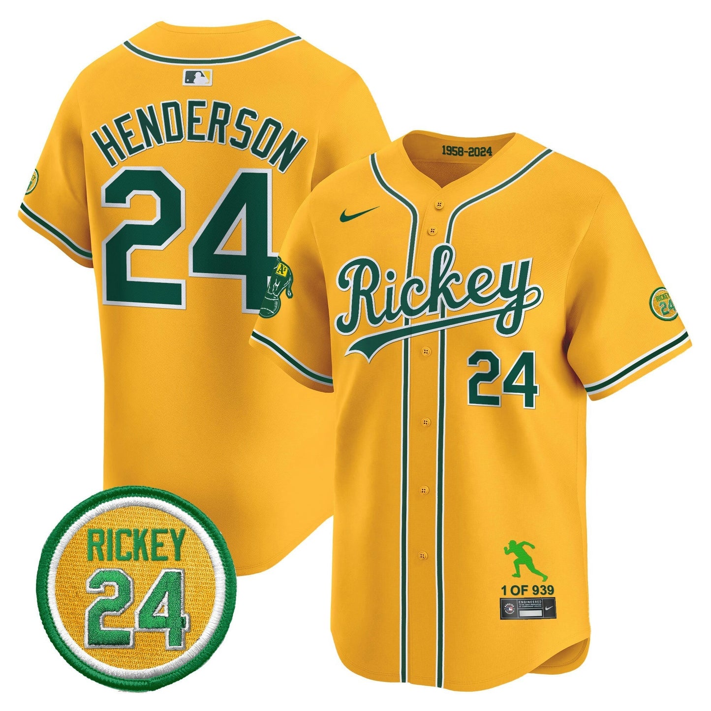 Camisa MLB Men’s Oakland Rickey Tribute style Vapor Premier Limited Jersey