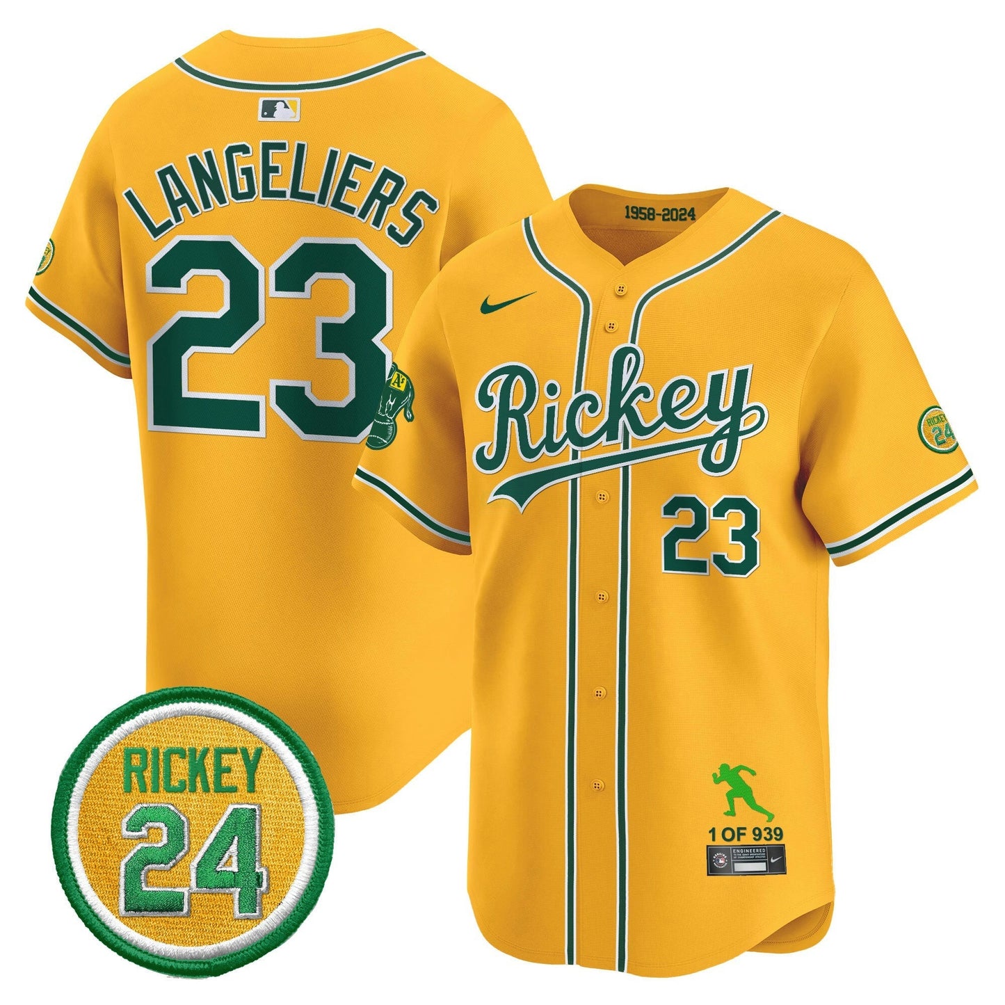 Camisa MLB Men’s Oakland Rickey Tribute style Vapor Premier Limited Jersey