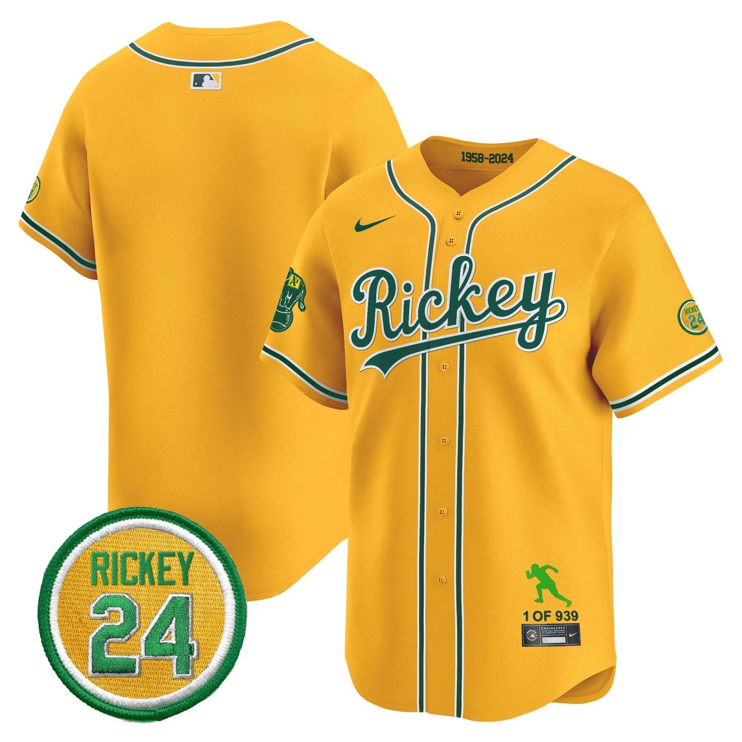 Camisa MLB Men’s Oakland Rickey Tribute style Vapor Premier Limited Jersey