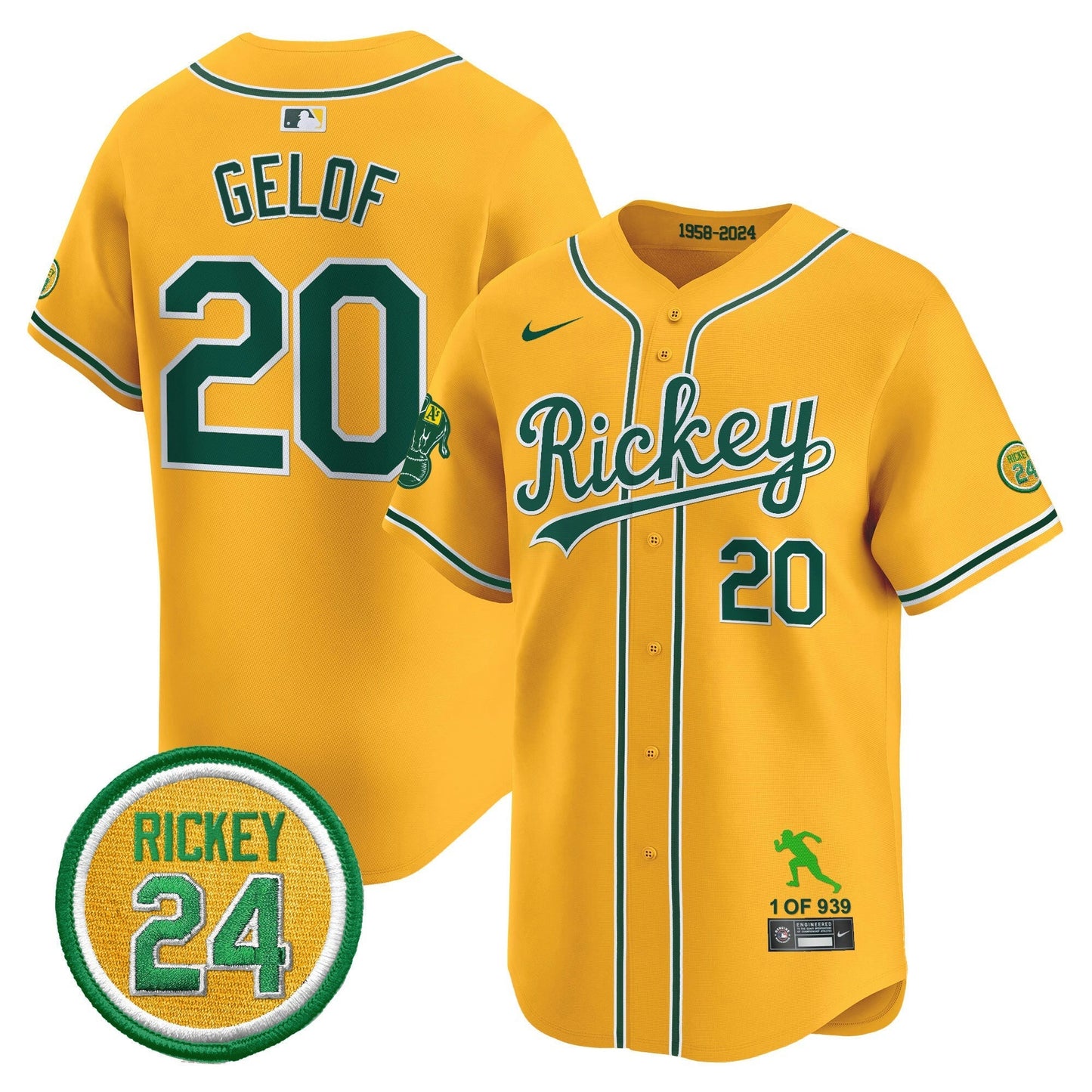 Camisa MLB Men’s Oakland Rickey Tribute style Vapor Premier Limited Jersey