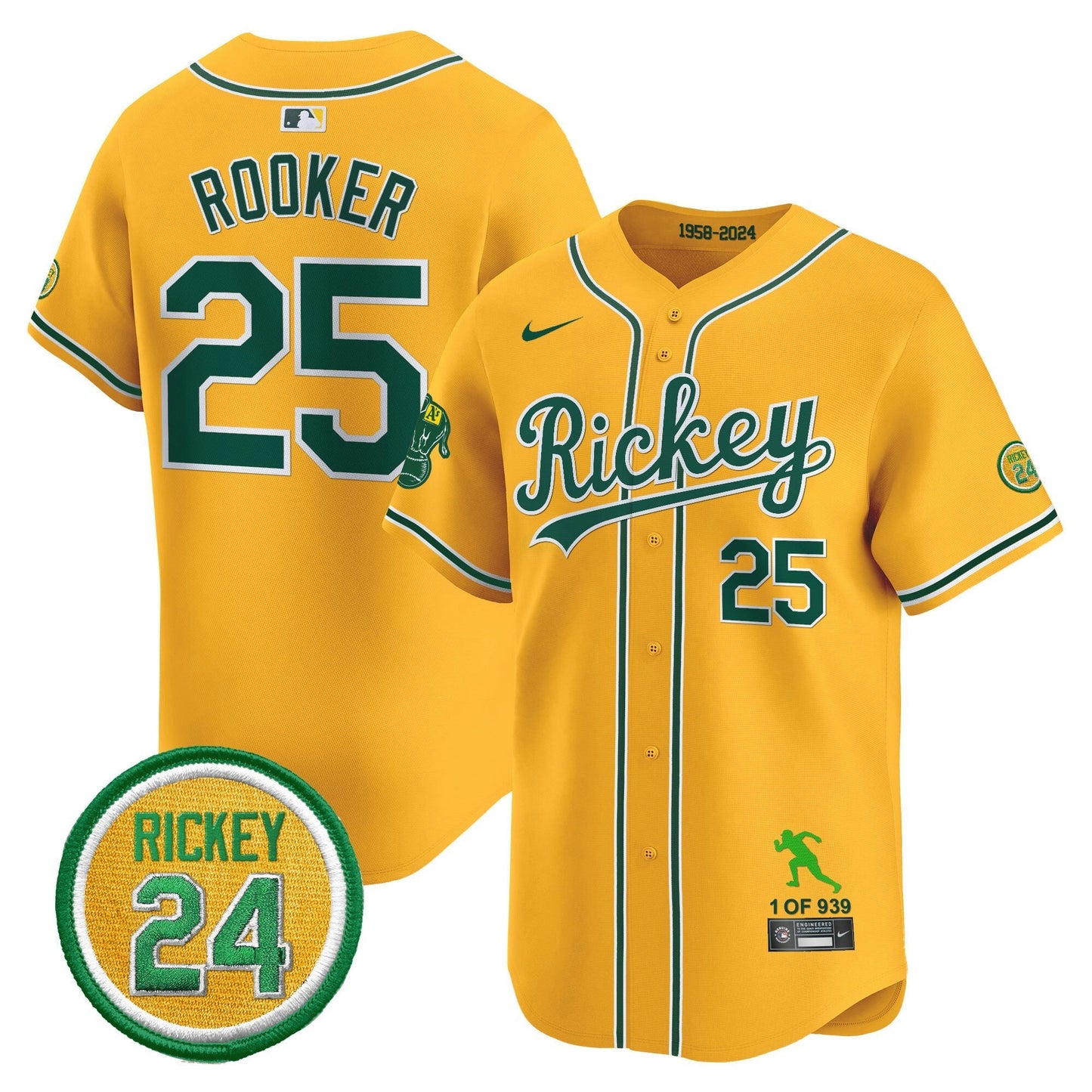 Camisa MLB Men’s Oakland Rickey Tribute style Vapor Premier Limited Jersey