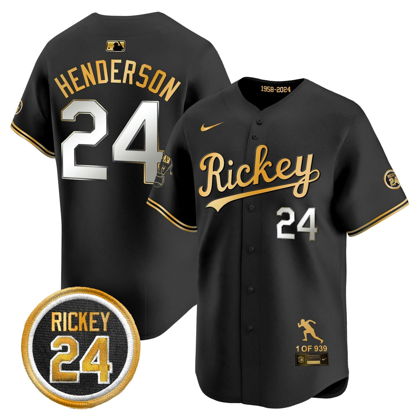 Camisa MLB Men’s Oakland Rickey Tribute style Vapor Premier Limited Jersey