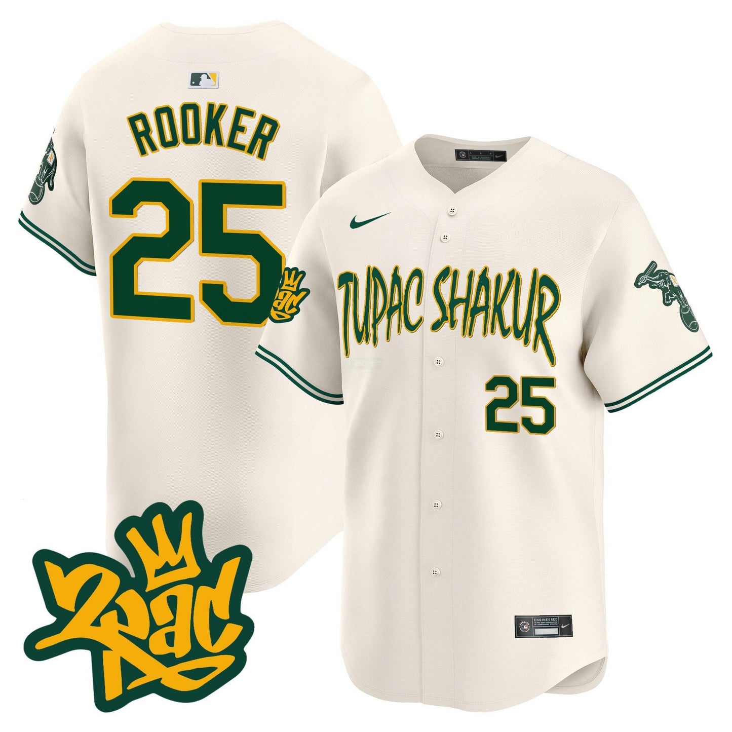 Camisa MLB Men’s Oakland Tupac Shakur Vapor Premier Limited Jersey