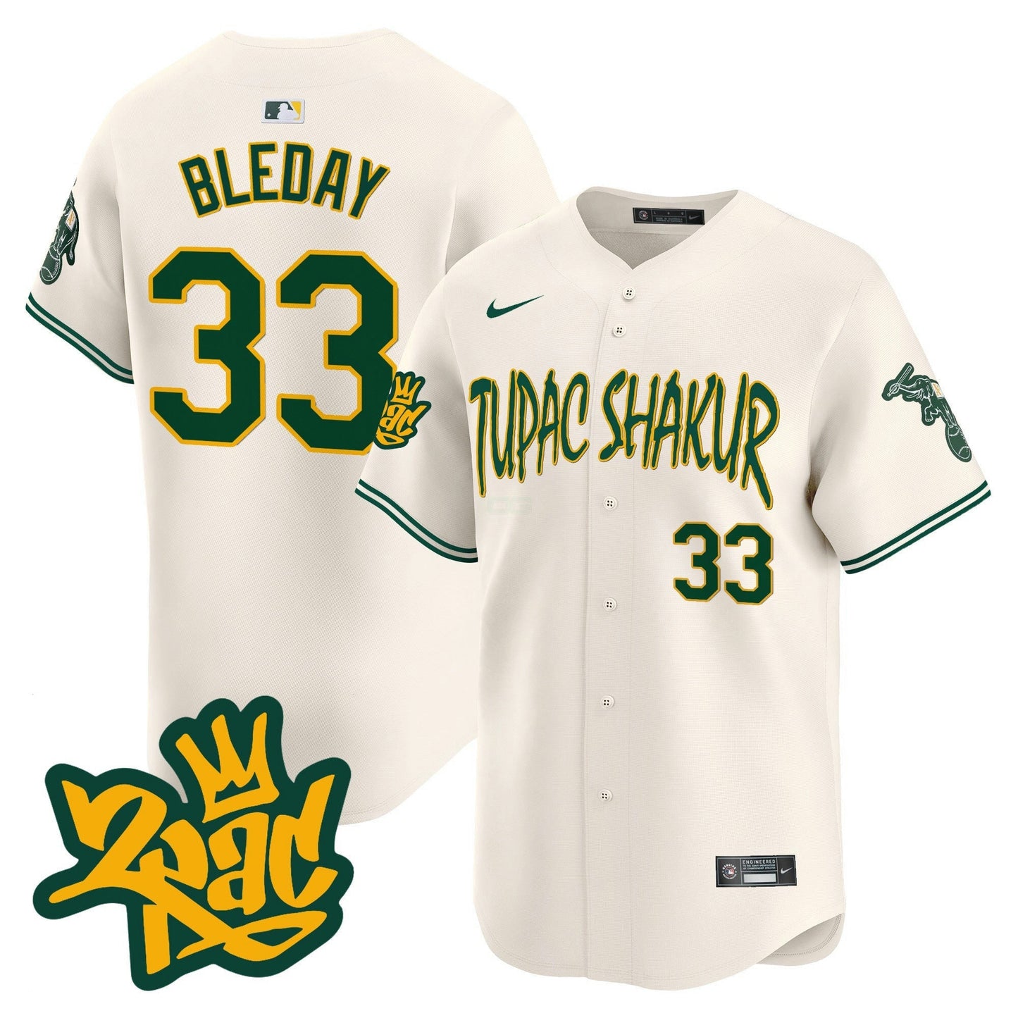 Camisa MLB Men’s Oakland Tupac Shakur Vapor Premier Limited Jersey