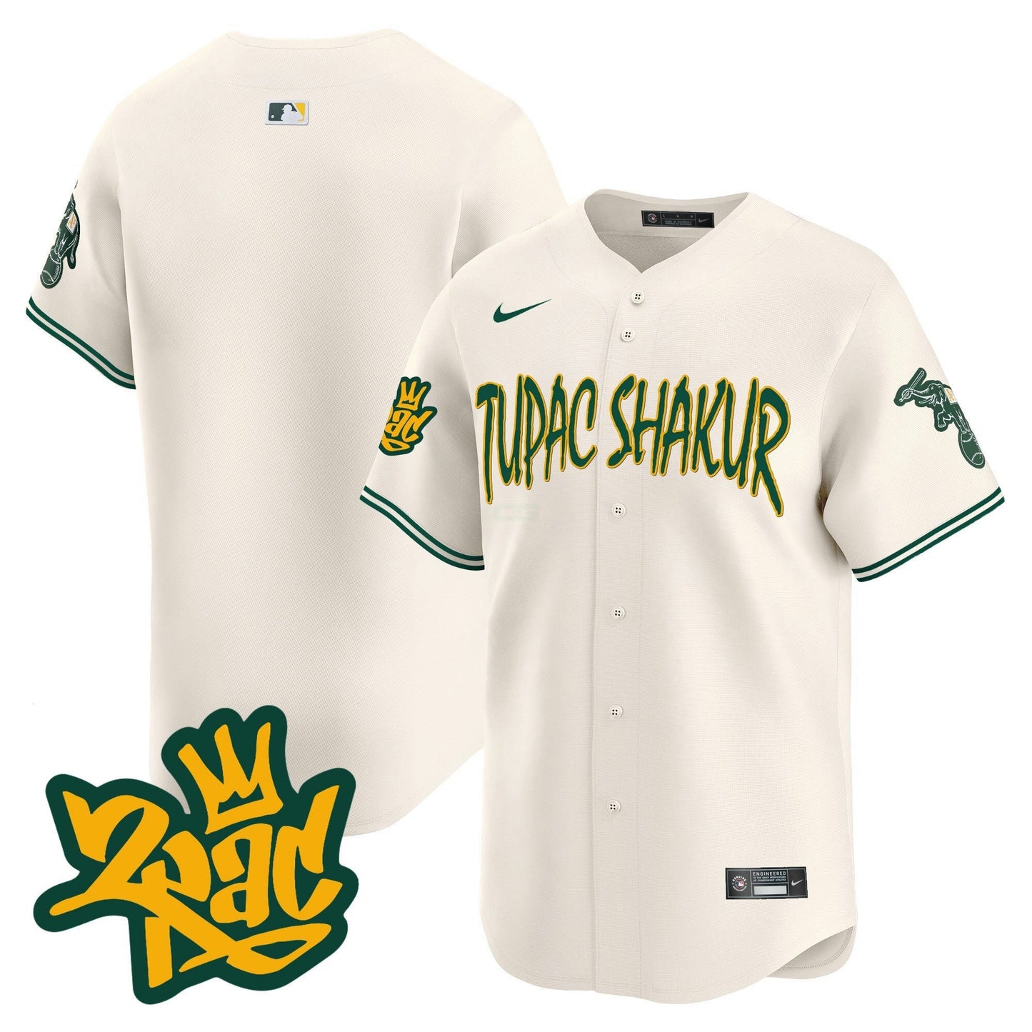 Camisa MLB Men’s Oakland Tupac Shakur Vapor Premier Limited Jersey