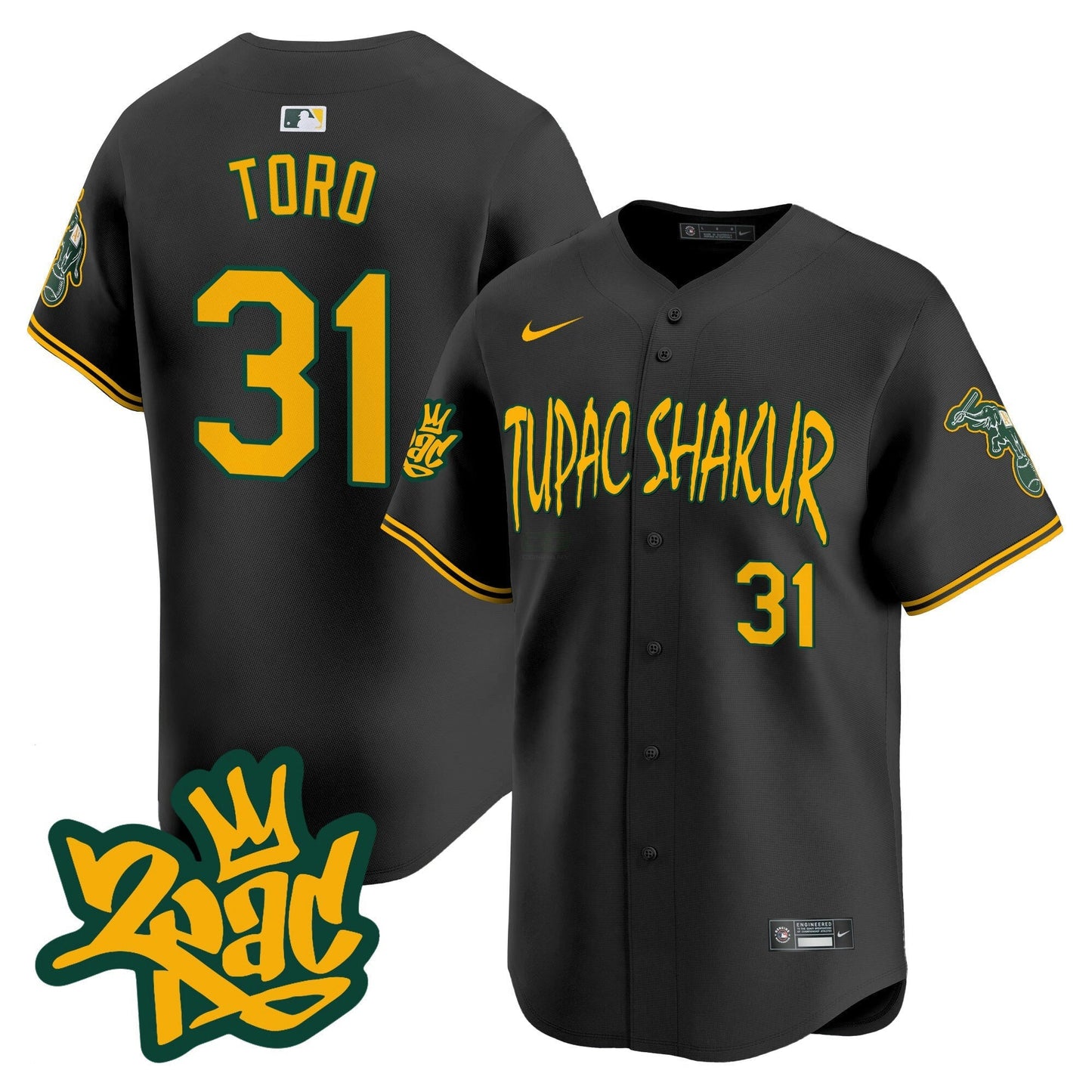 Camisa MLB Men’s Oakland Tupac Shakur Vapor Premier Limited Jersey