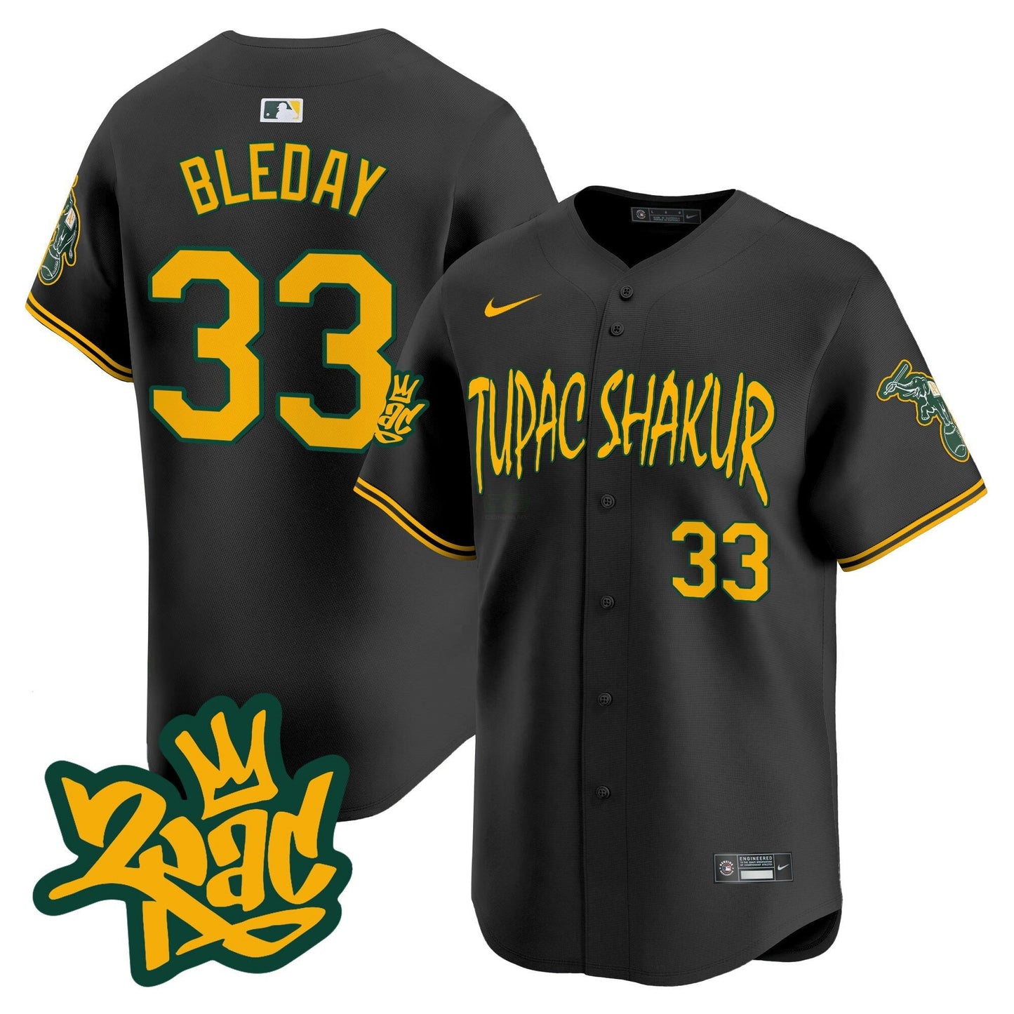Camisa MLB Men’s Oakland Tupac Shakur Vapor Premier Limited Jersey
