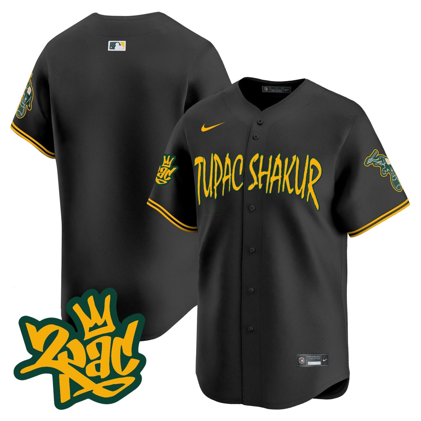 Camisa MLB Men’s Oakland Tupac Shakur Vapor Premier Limited Jersey
