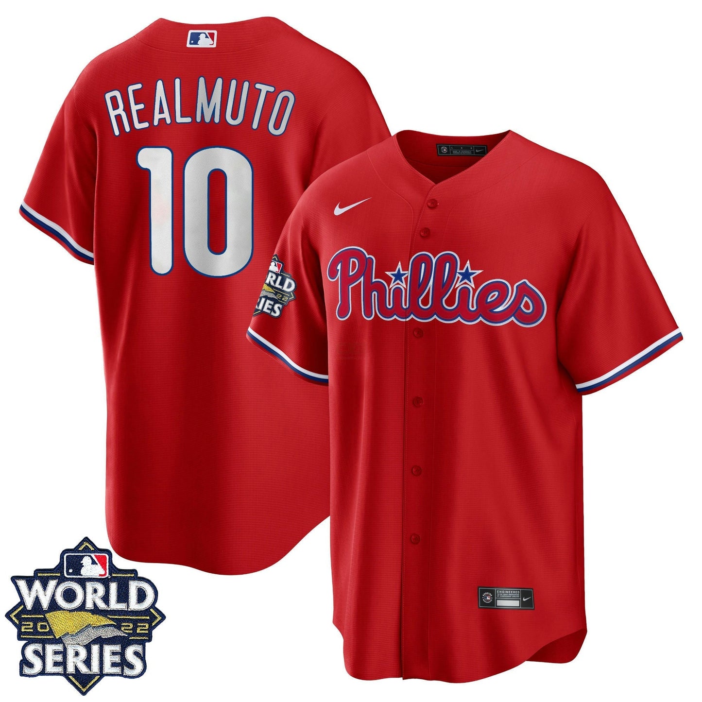 Camisa MLB Men’s Philadelphia 2022 World Series Vermelha Alternativa Player Jersey