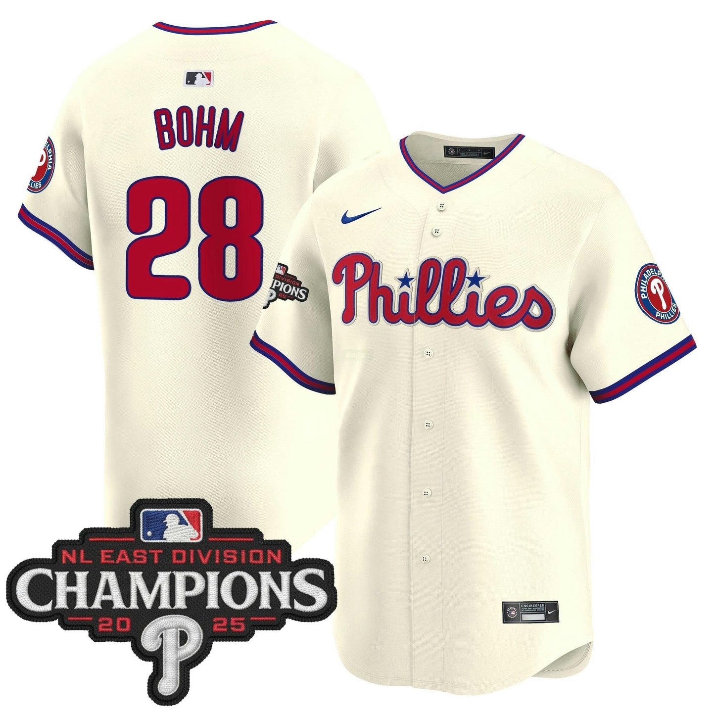 Camisa MLB Men’s Philadelphia 2025 NL East Division Champions Patch Vapor Premier Limited Jersey