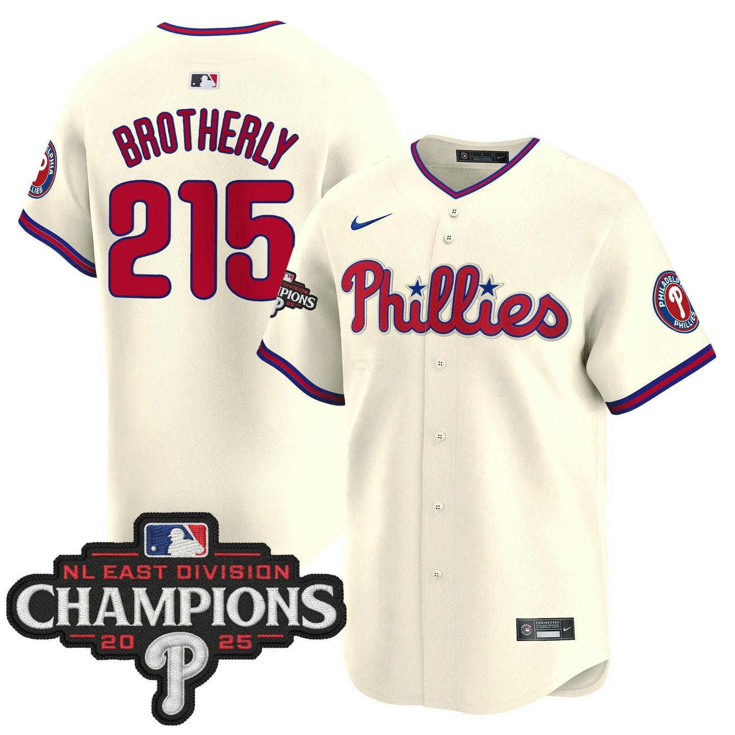 Camisa MLB Men’s Philadelphia 2025 NL East Division Champions Patch Vapor Premier Limited Jersey