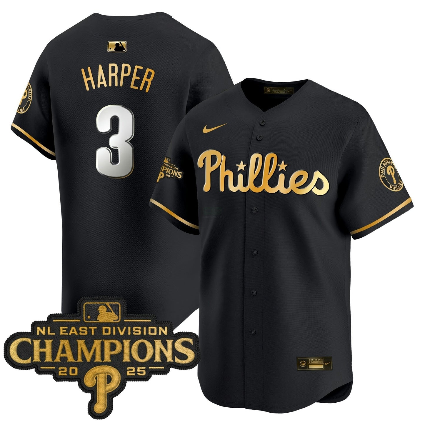 Camisa MLB Men’s Philadelphia 2025 NL East Division Champions Patch Vapor Premier Limited Jersey