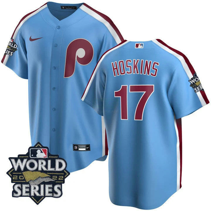 Camisa MLB Men’s Philadelphia Cooperstown 2022 World Series Patch Jersey