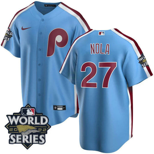 Camisa MLB Men’s Philadelphia Cooperstown 2022 World Series Patch Jersey