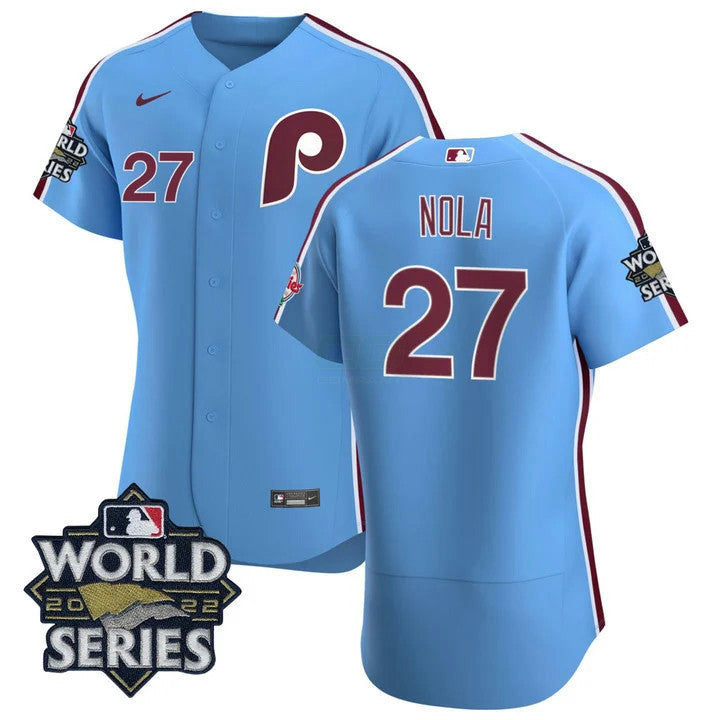 Camisa MLB Men’s Philadelphia Cooperstown 2022 World Series Patch Jersey