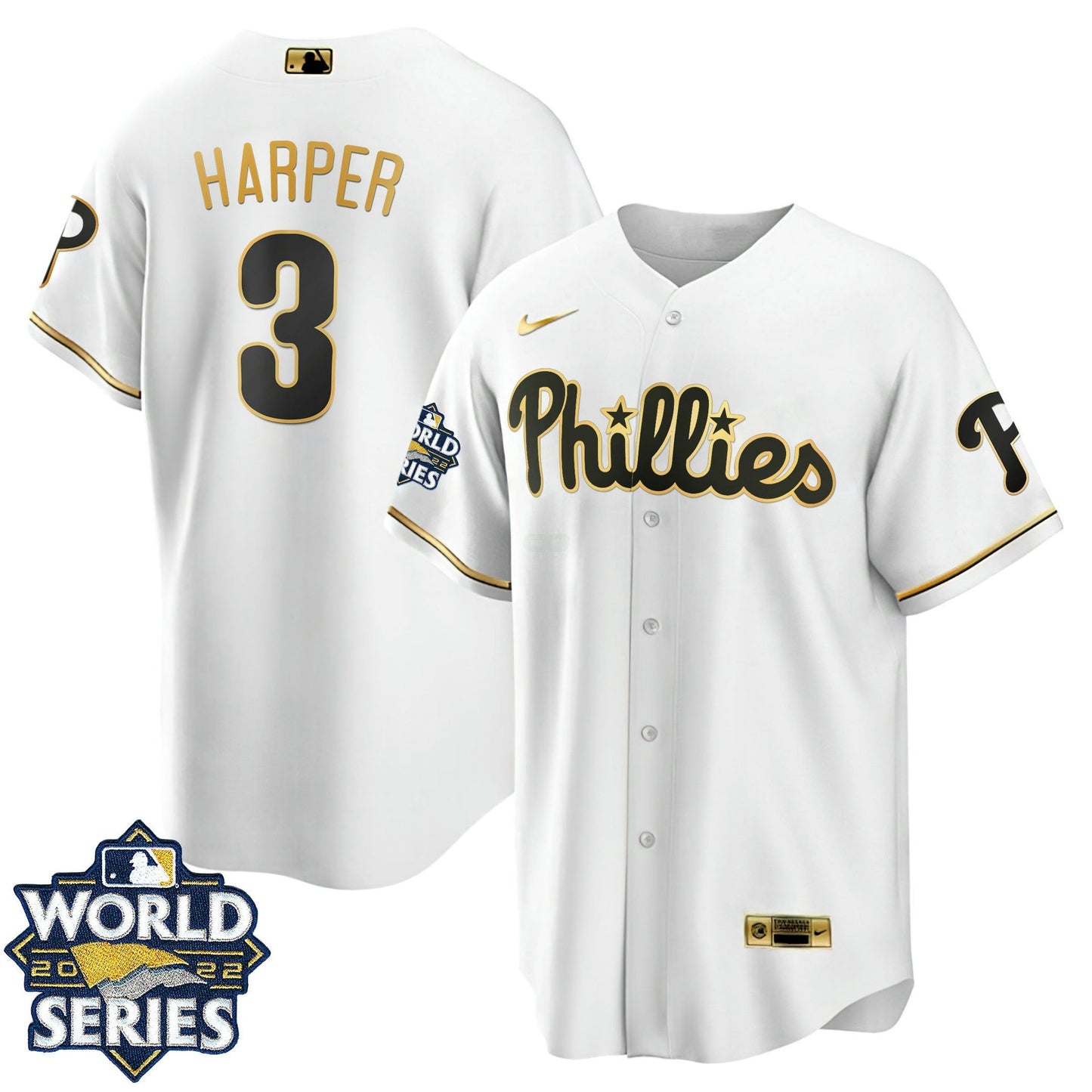 Camisa MLB Men’s Philadelphia Gold 2022 World Series Jersey