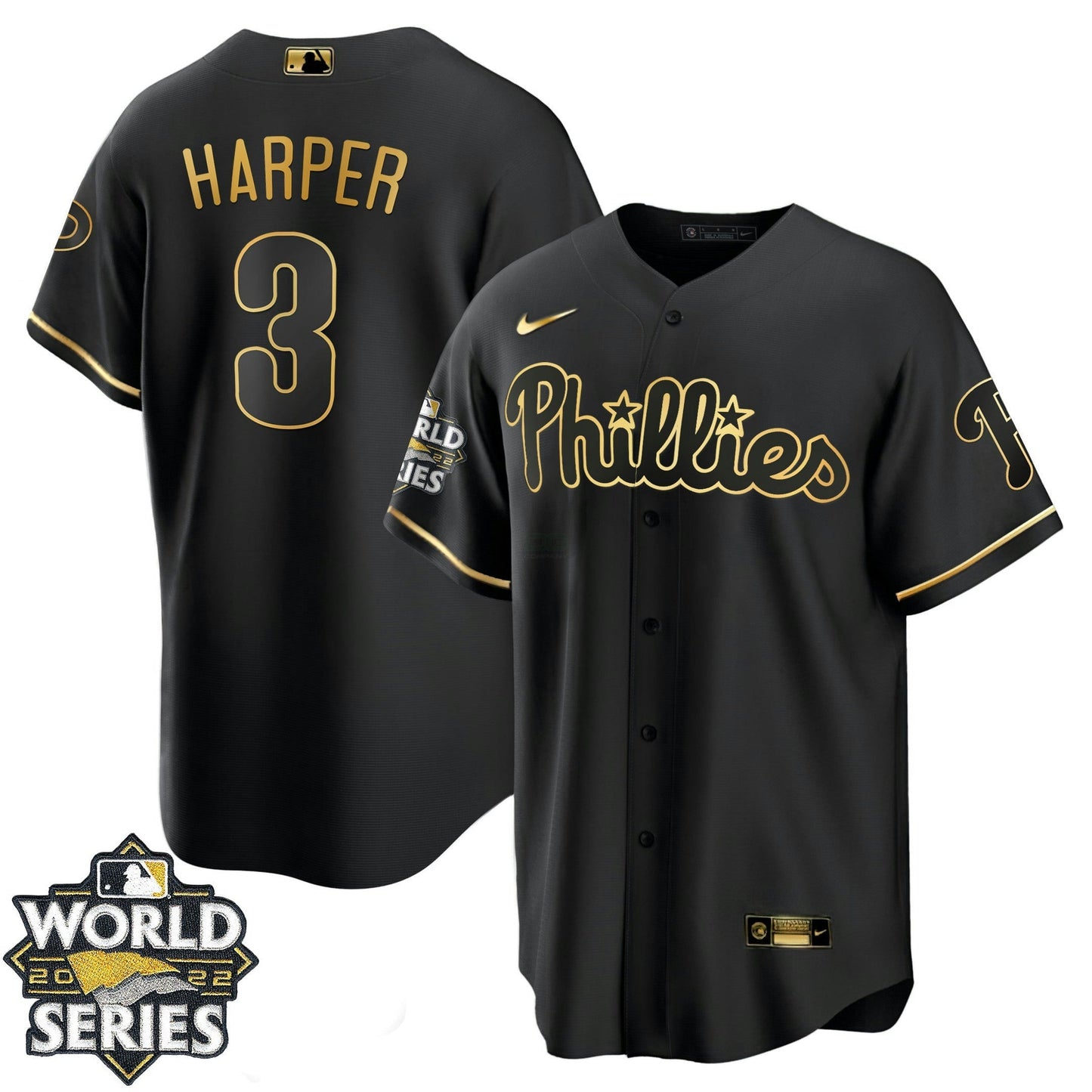 Camisa MLB Men’s Philadelphia Gold 2022 World Series Jersey