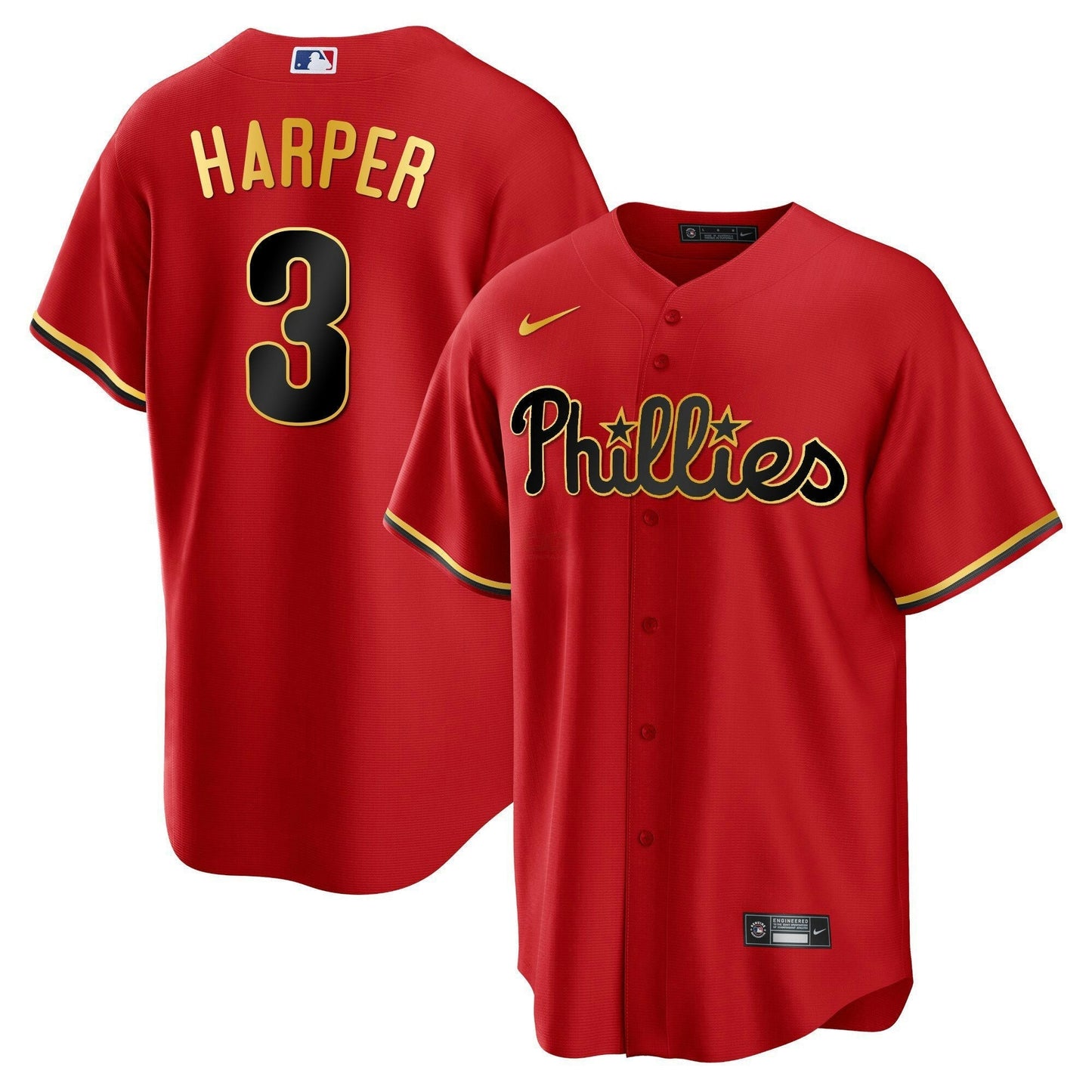 Camisa MLB Men’s Philadelphia Gold Trim Jersey