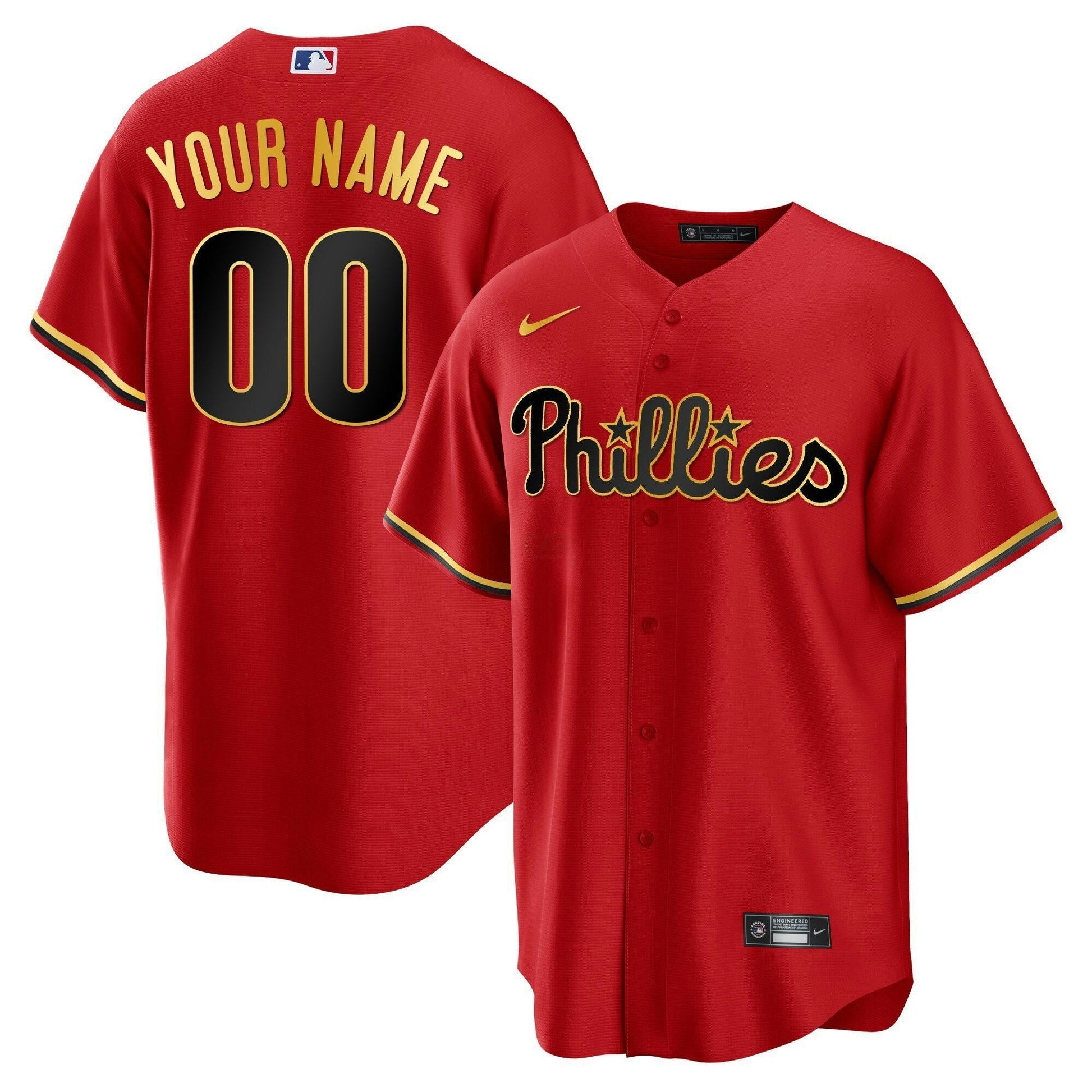 Camisa MLB Men’s Philadelphia Gold Trim Jersey - Personalizada