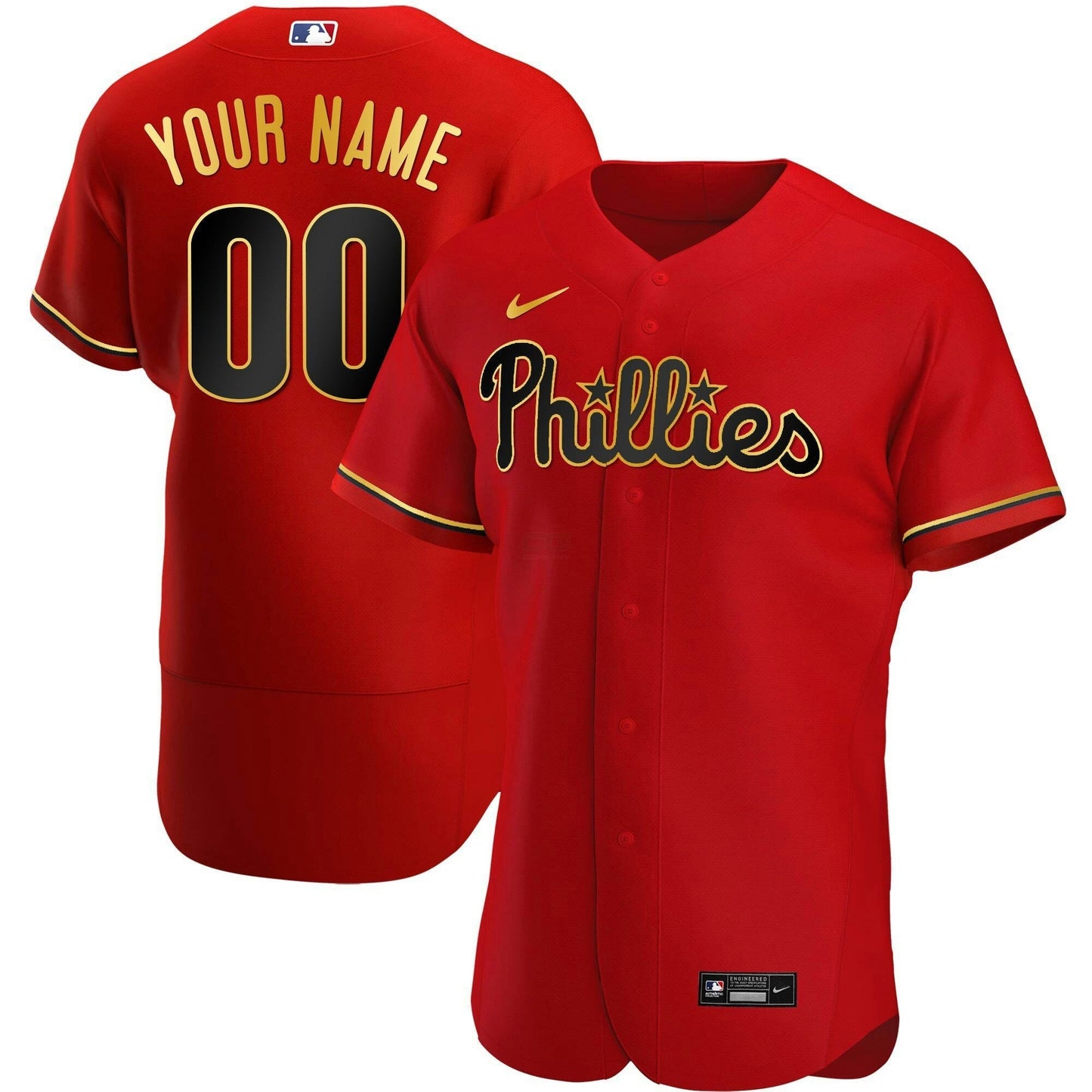 Camisa MLB Men’s Philadelphia Gold Trim Jersey - Personalizada