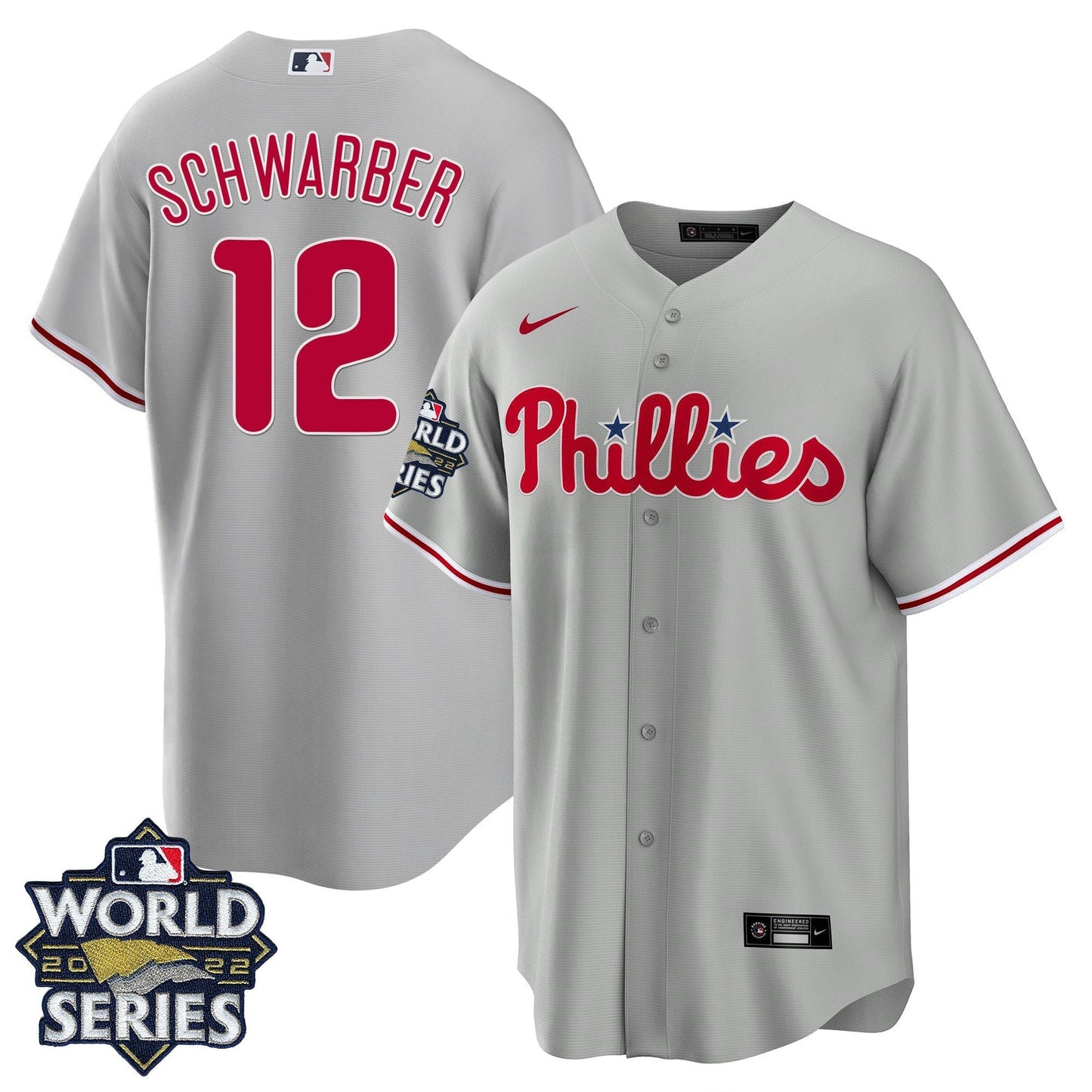 Camisa MLB Men’s Philadelphia Gray Road 2022 World Series Jersey