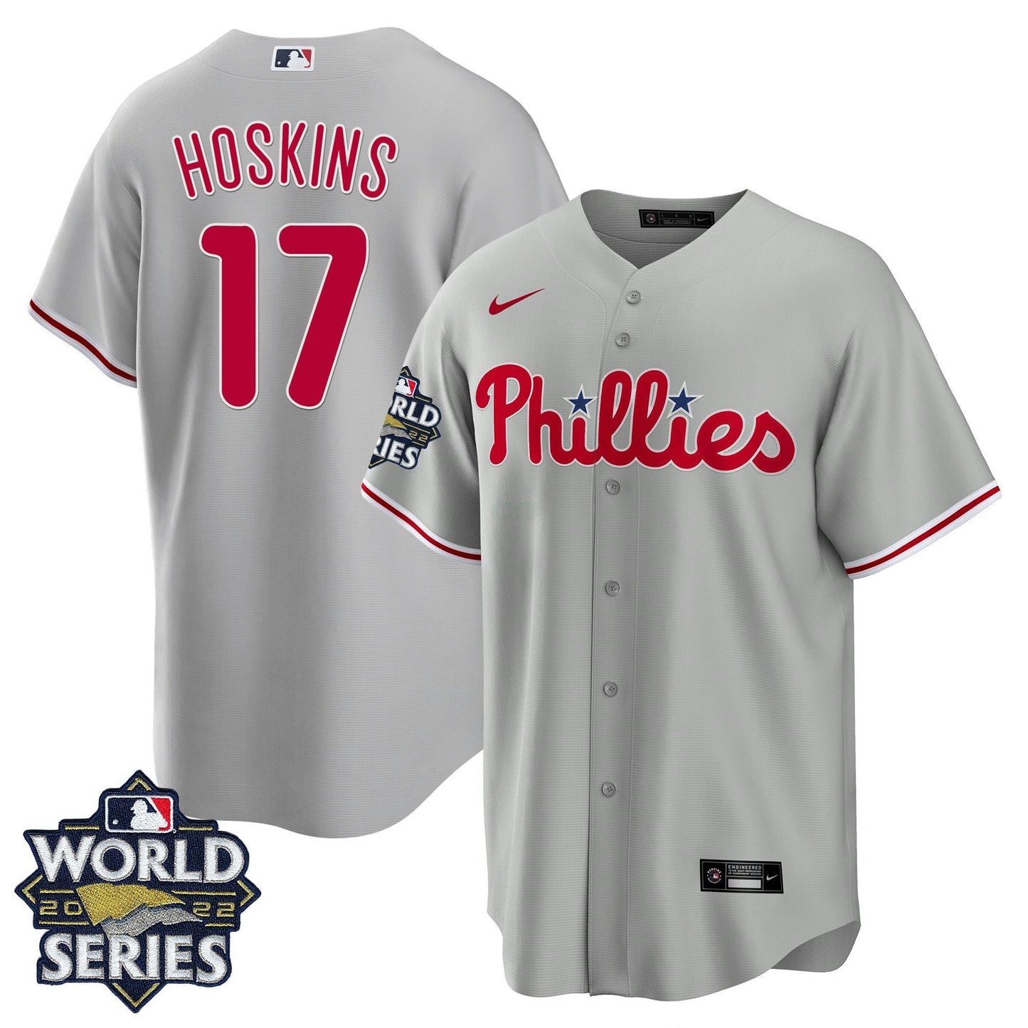 Camisa MLB Men’s Philadelphia Gray Road 2022 World Series Jersey