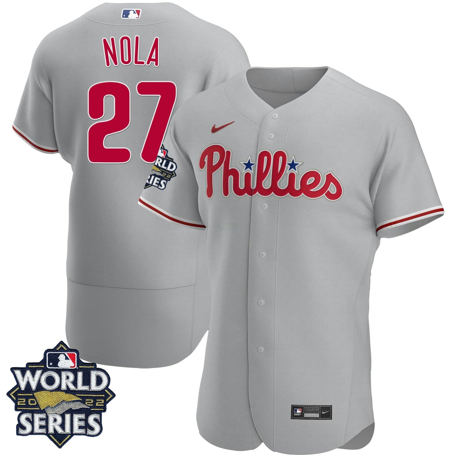 Camisa MLB Men’s Philadelphia Gray Road 2022 World Series Jersey