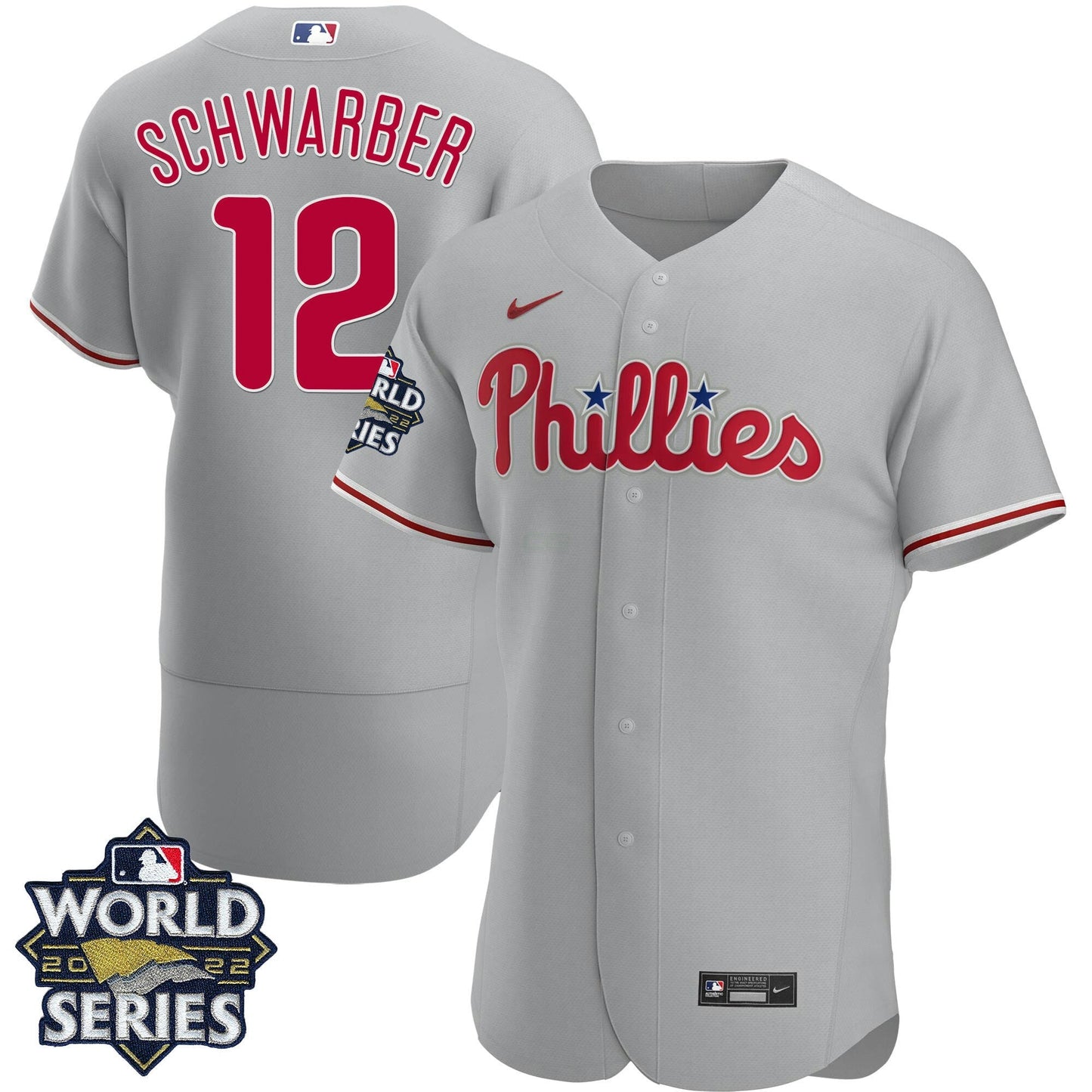 Camisa MLB Men’s Philadelphia Gray Road 2022 World Series Jersey