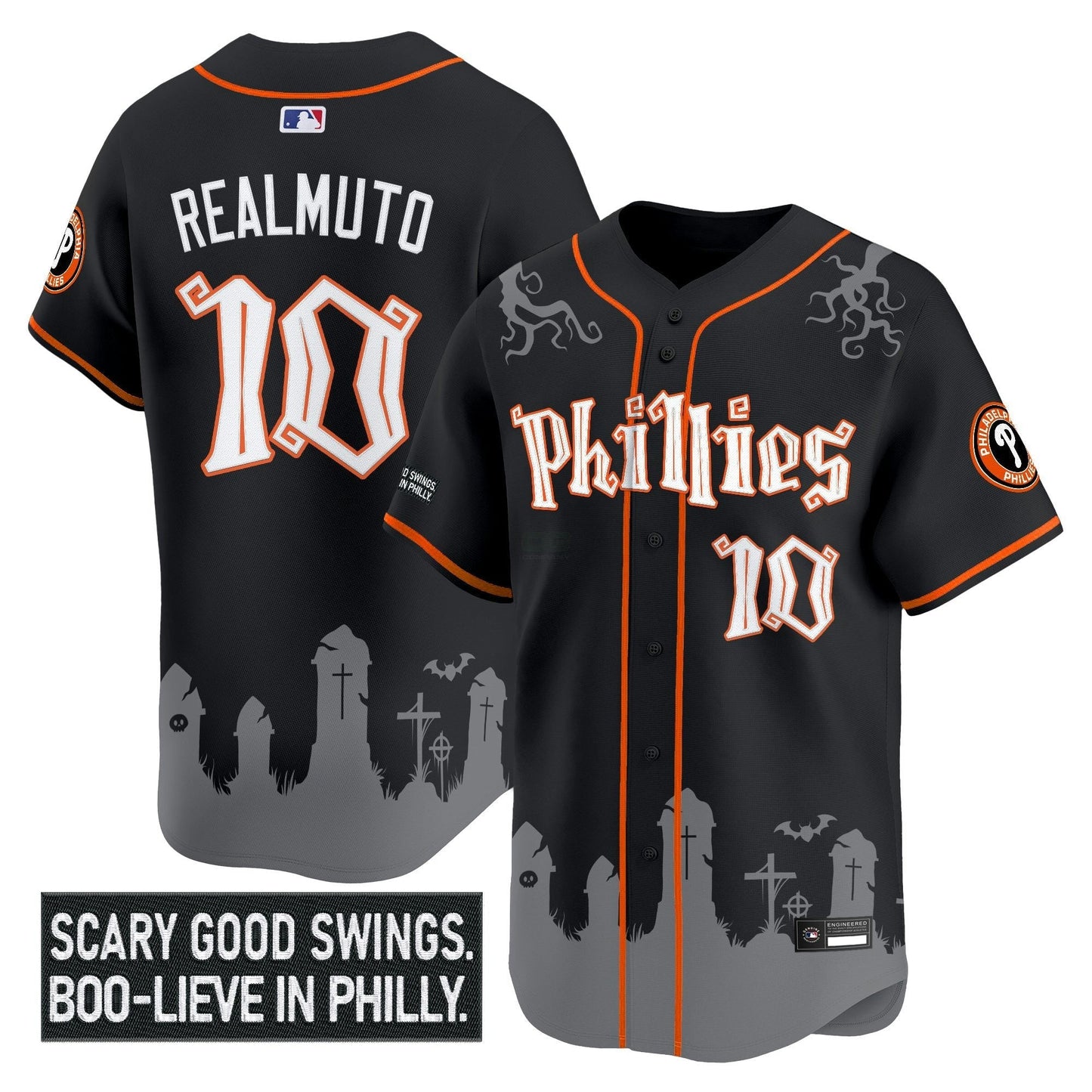 Camisa MLB Men’s Philadelphia ‘Halloween Spooky Edition’ Premier Limited Jersey – Stitched